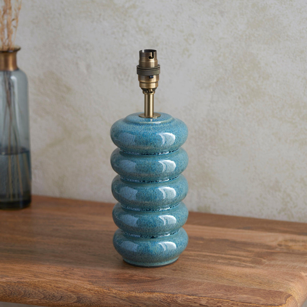 Squash Blue Ceramic Table Lamp Base-OB-180926