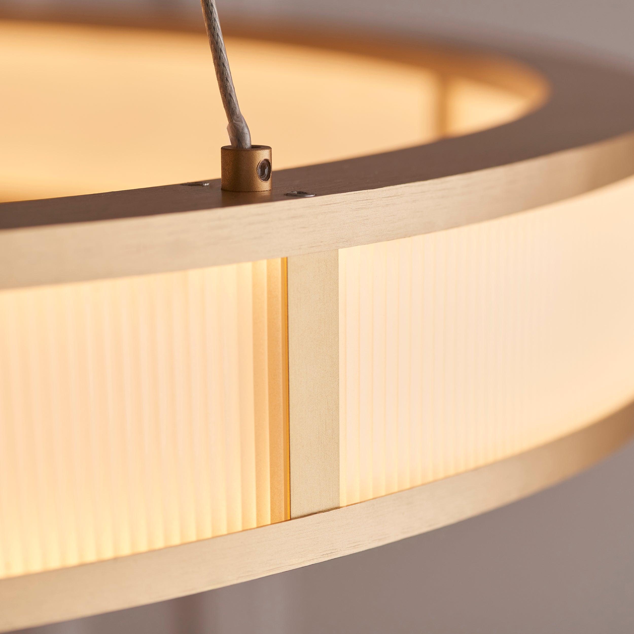 Classic Ribbed Hoop Gold Modern LED Ceiling Pendant Light