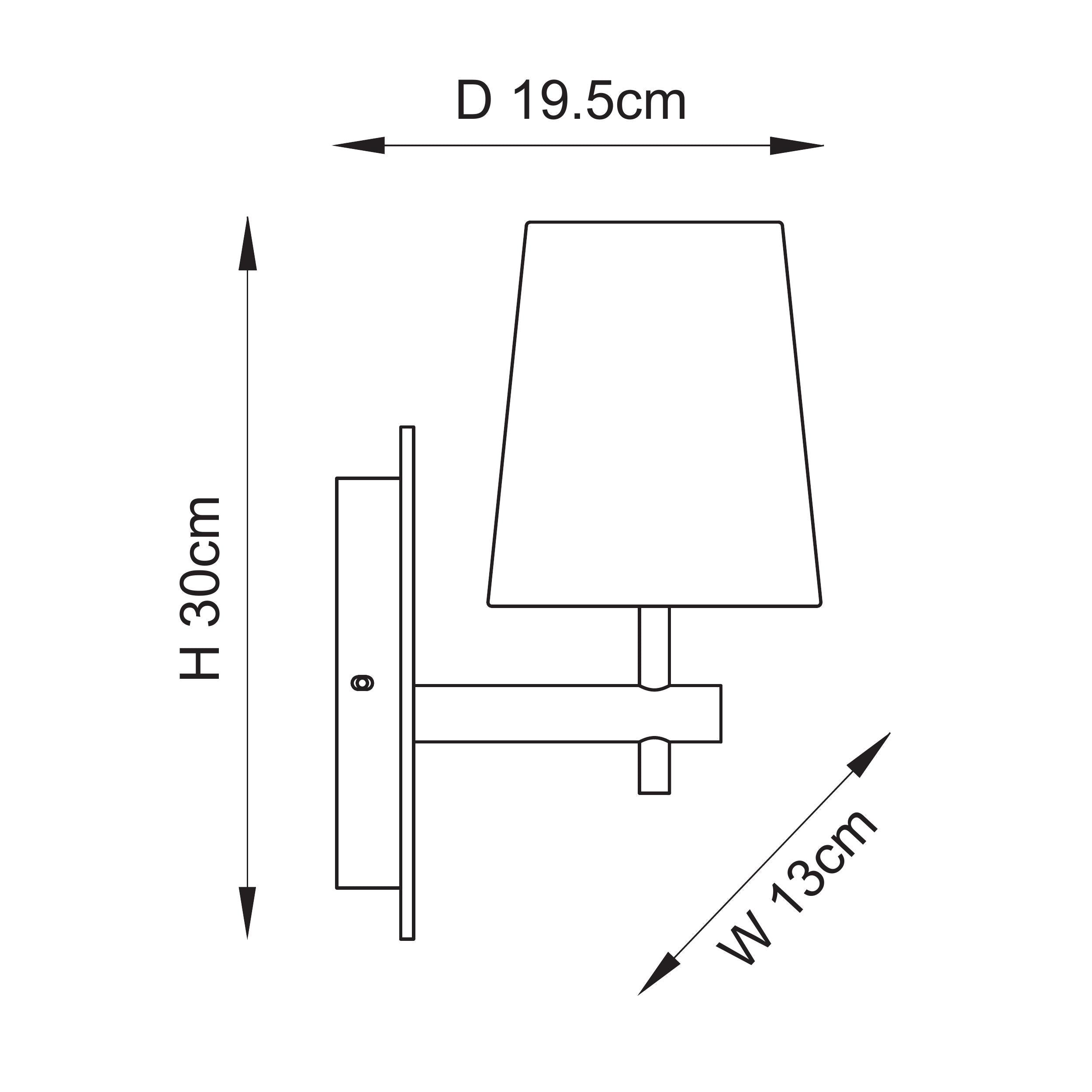 Living Lights Brass & White Marble Wall Light - Tapered Linen Shade