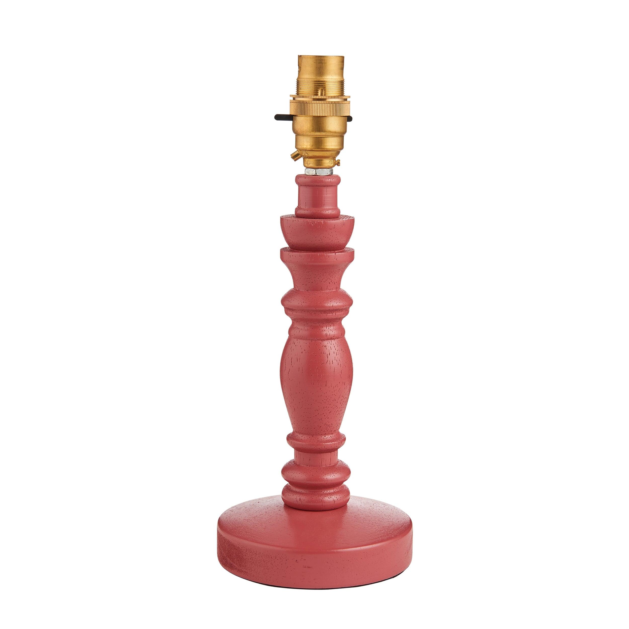 Bibury Pink Wooden Table Lamp Base