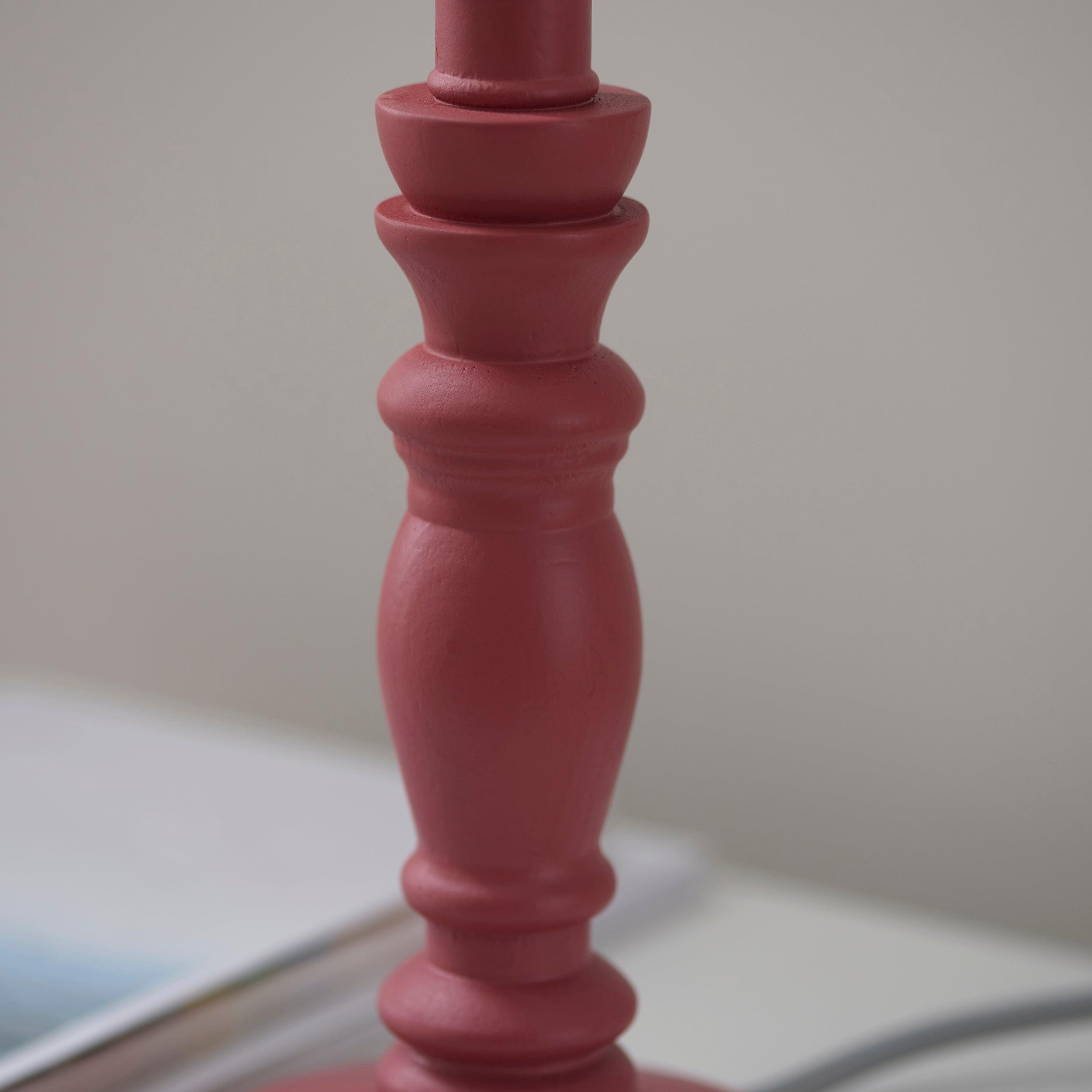 Bibury Pink Wooden Table Lamp Base