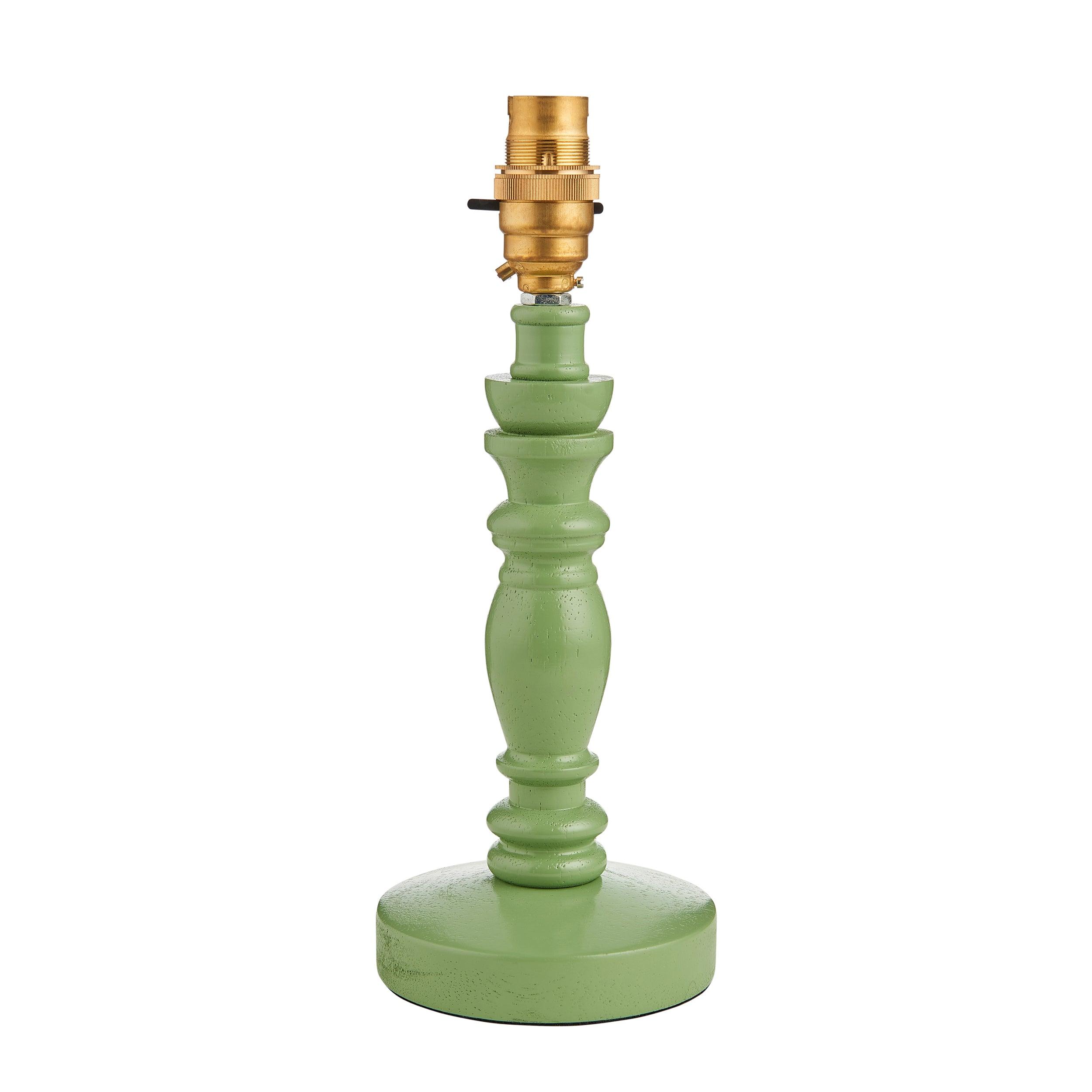 Bibury Green Wooden Table Lamp Base