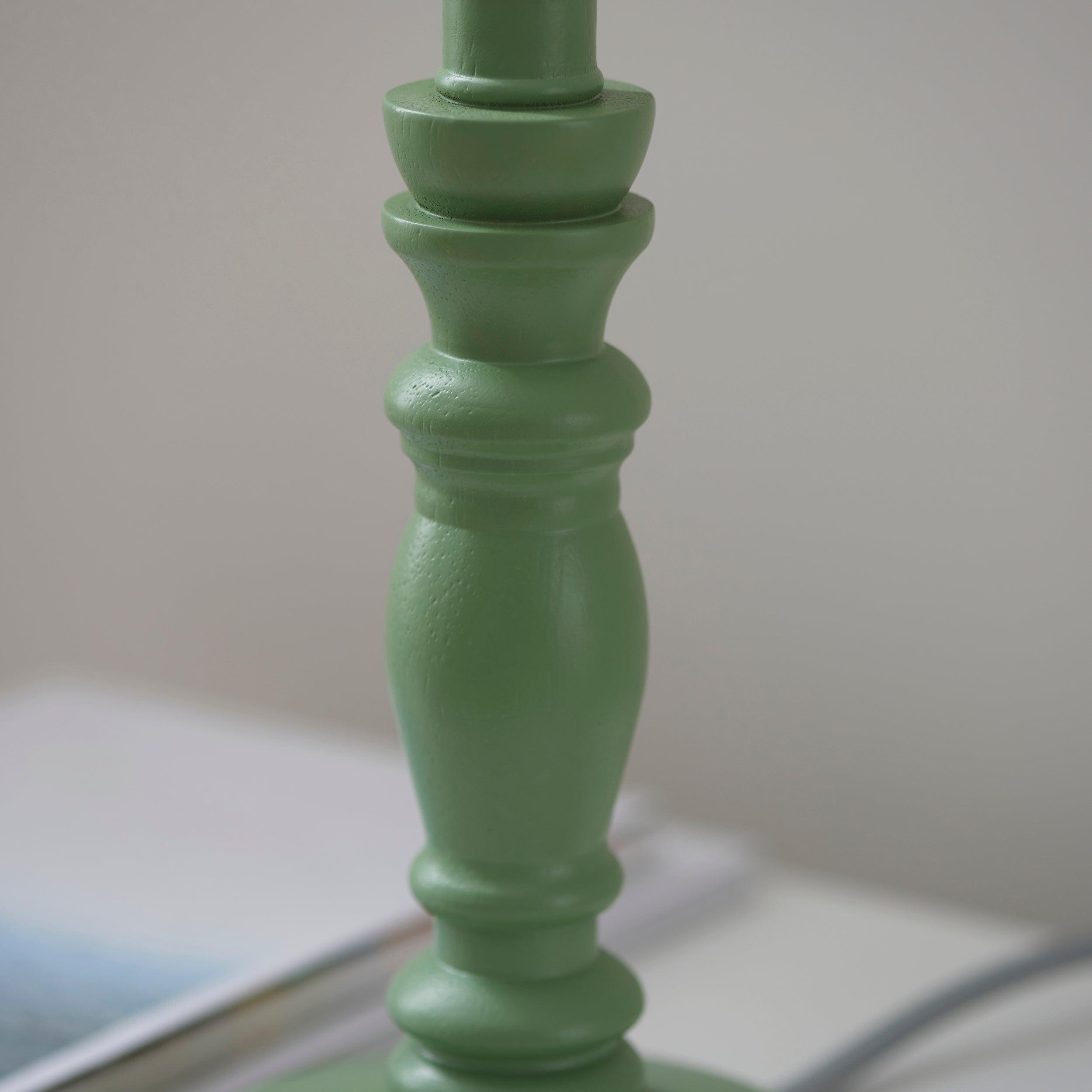 Bibury Green Wooden Table Lamp Base