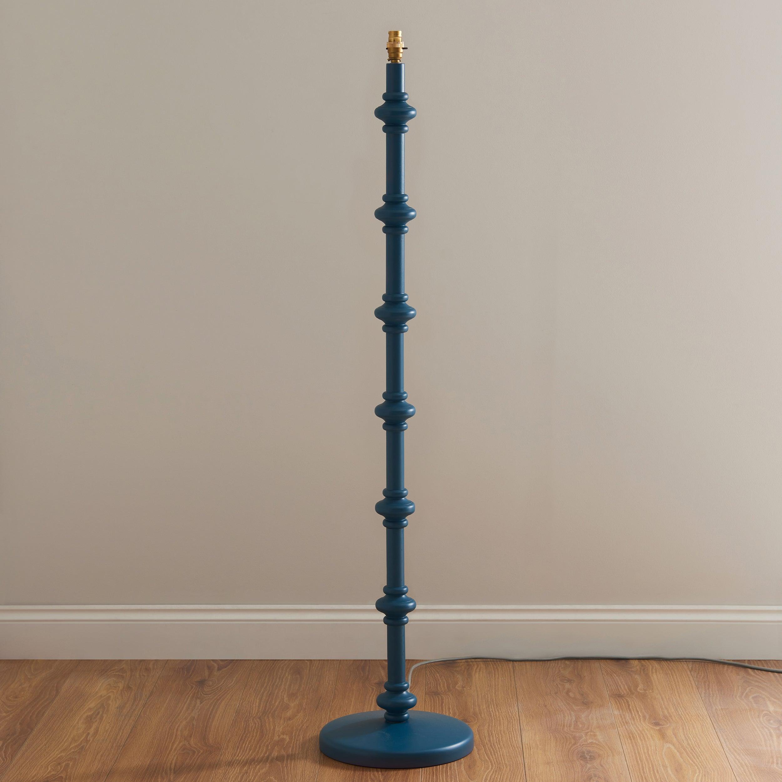 Carnaby Blue Wooden Floor Lamp Base