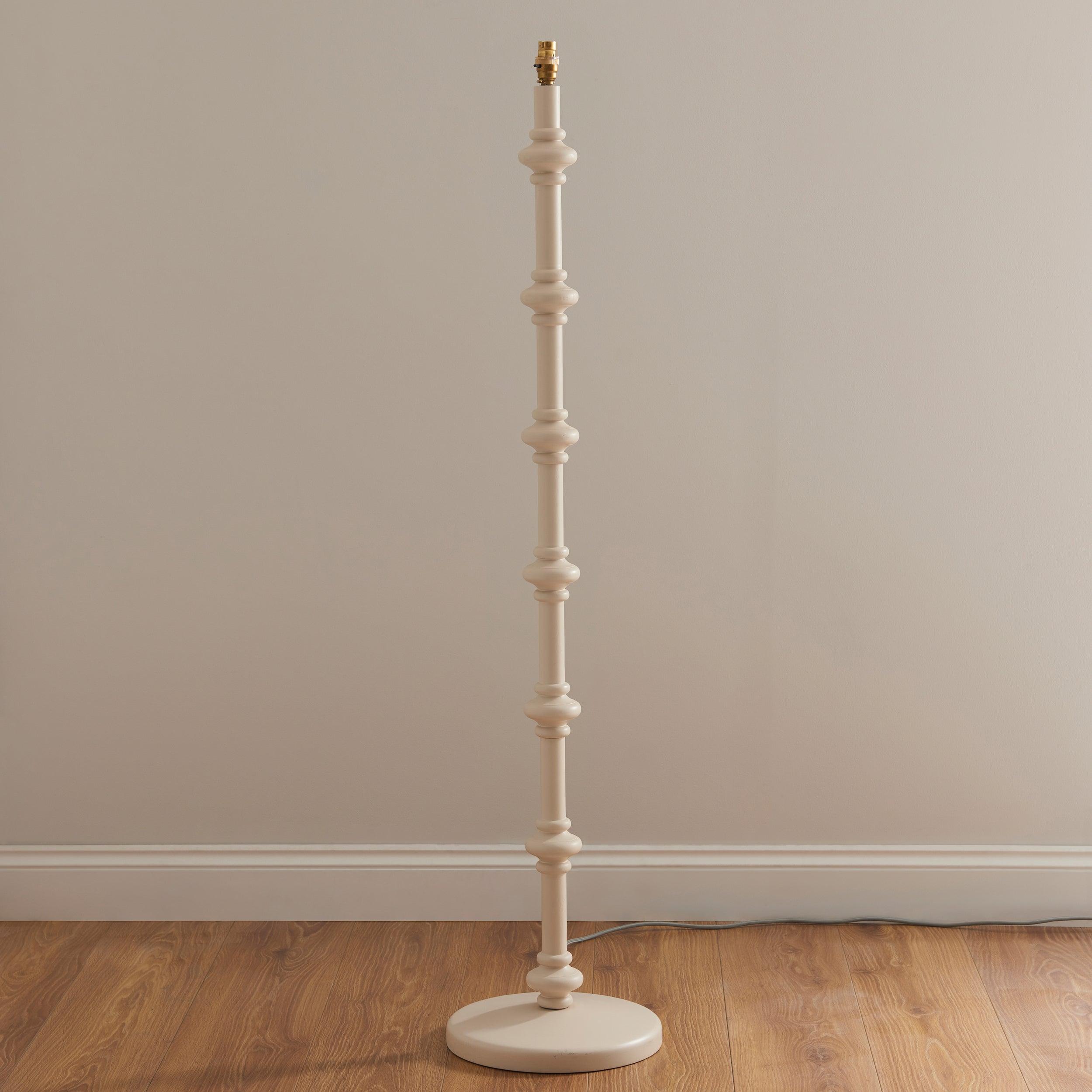 Carnaby White Wooden Floor Lamp Base