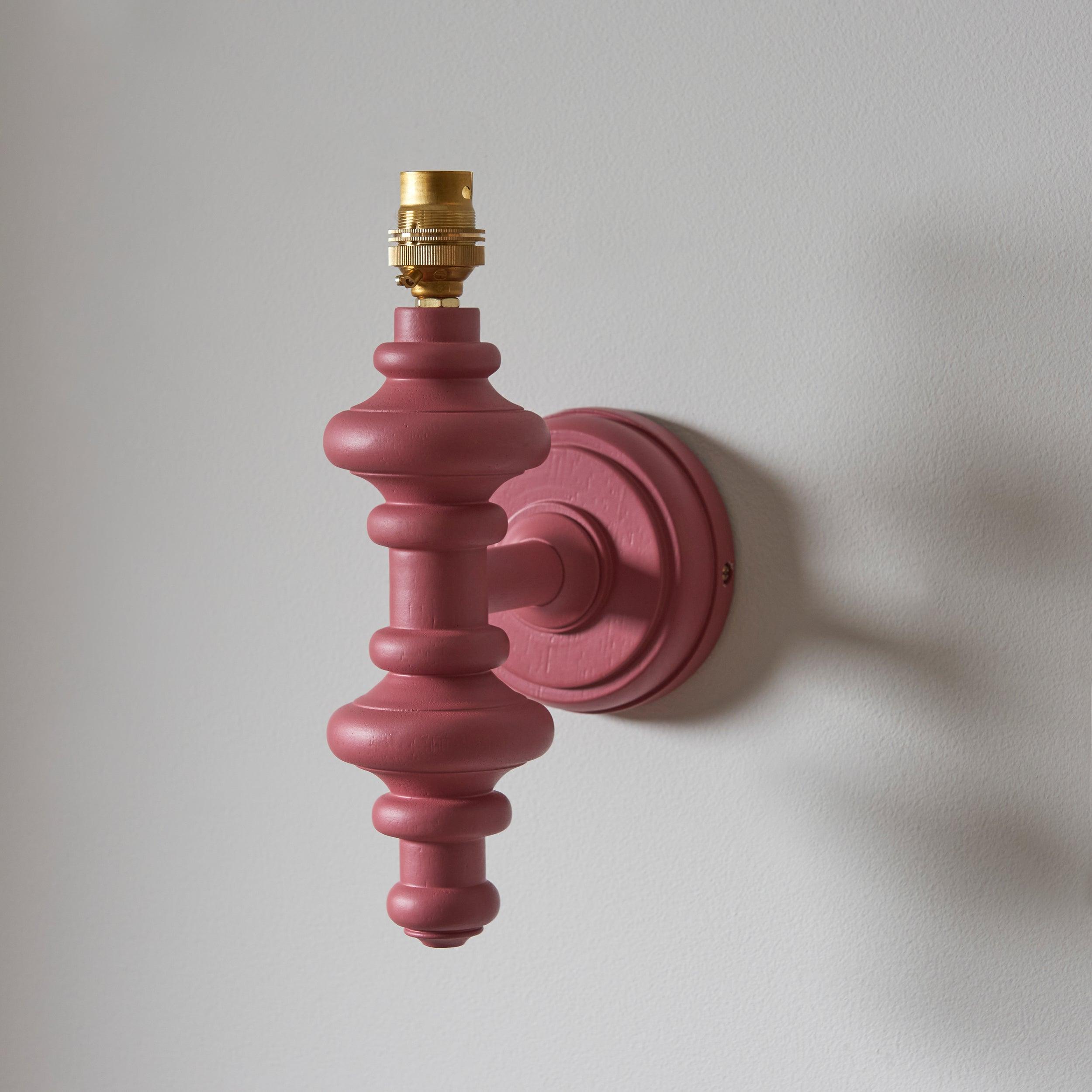 Carnaby Pink Wooden Wall Light Fitting