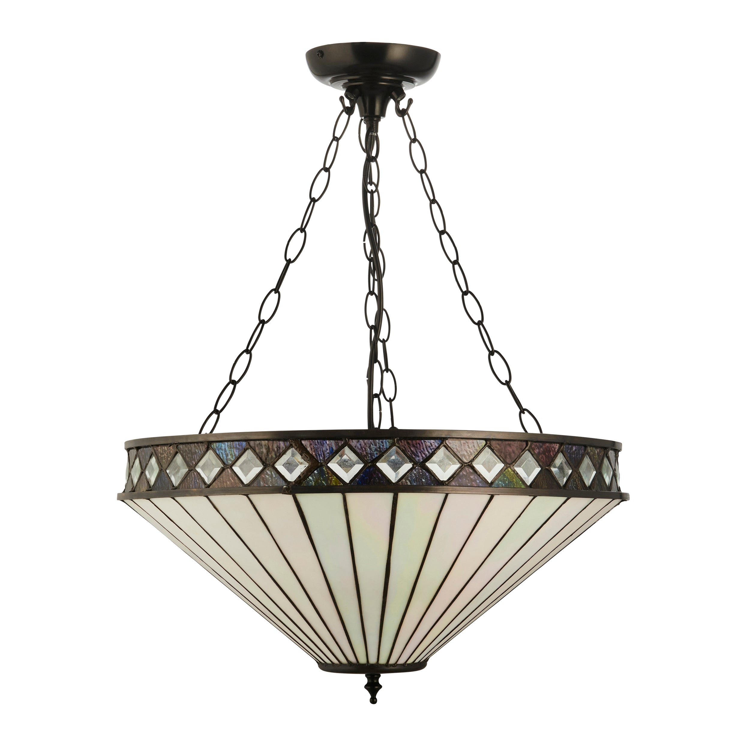 Fargo Large Inverted Tiffany Ceiling Light (adjustable chain)