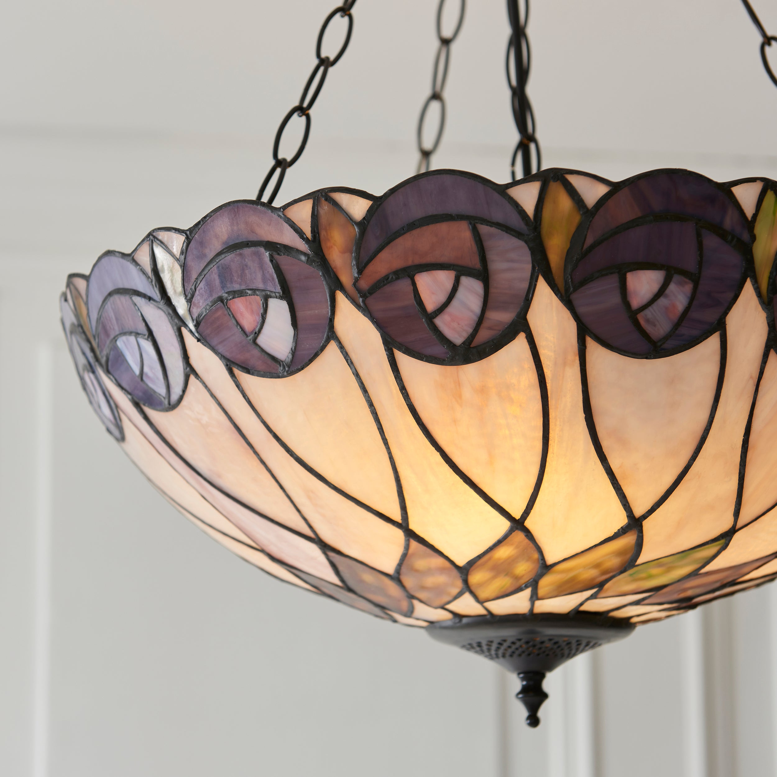 Hutchinson Large Inverted Tiffany Ceiling Light