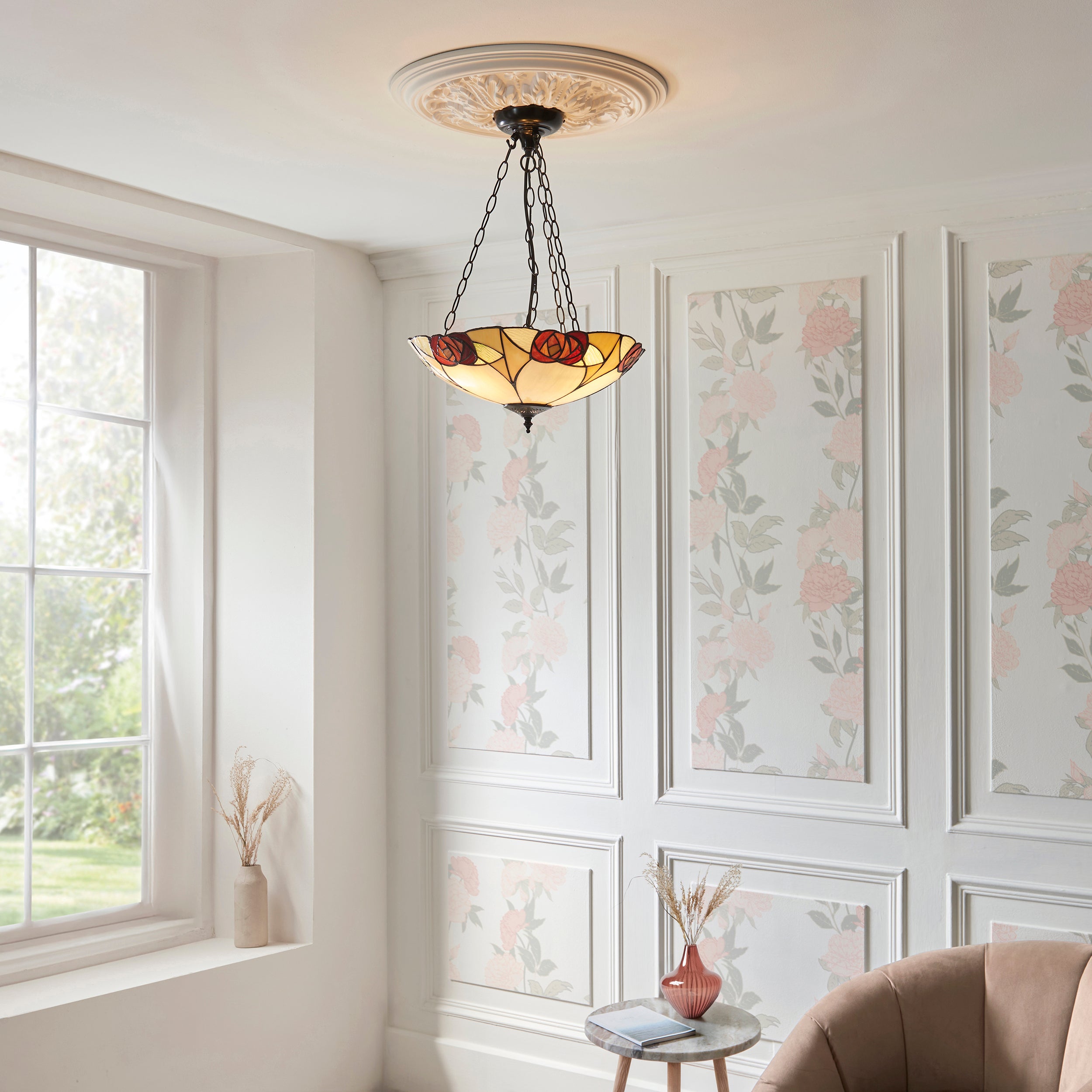 Interiors 1900 Ingram Large Inverted Tiffany Ceiling Light