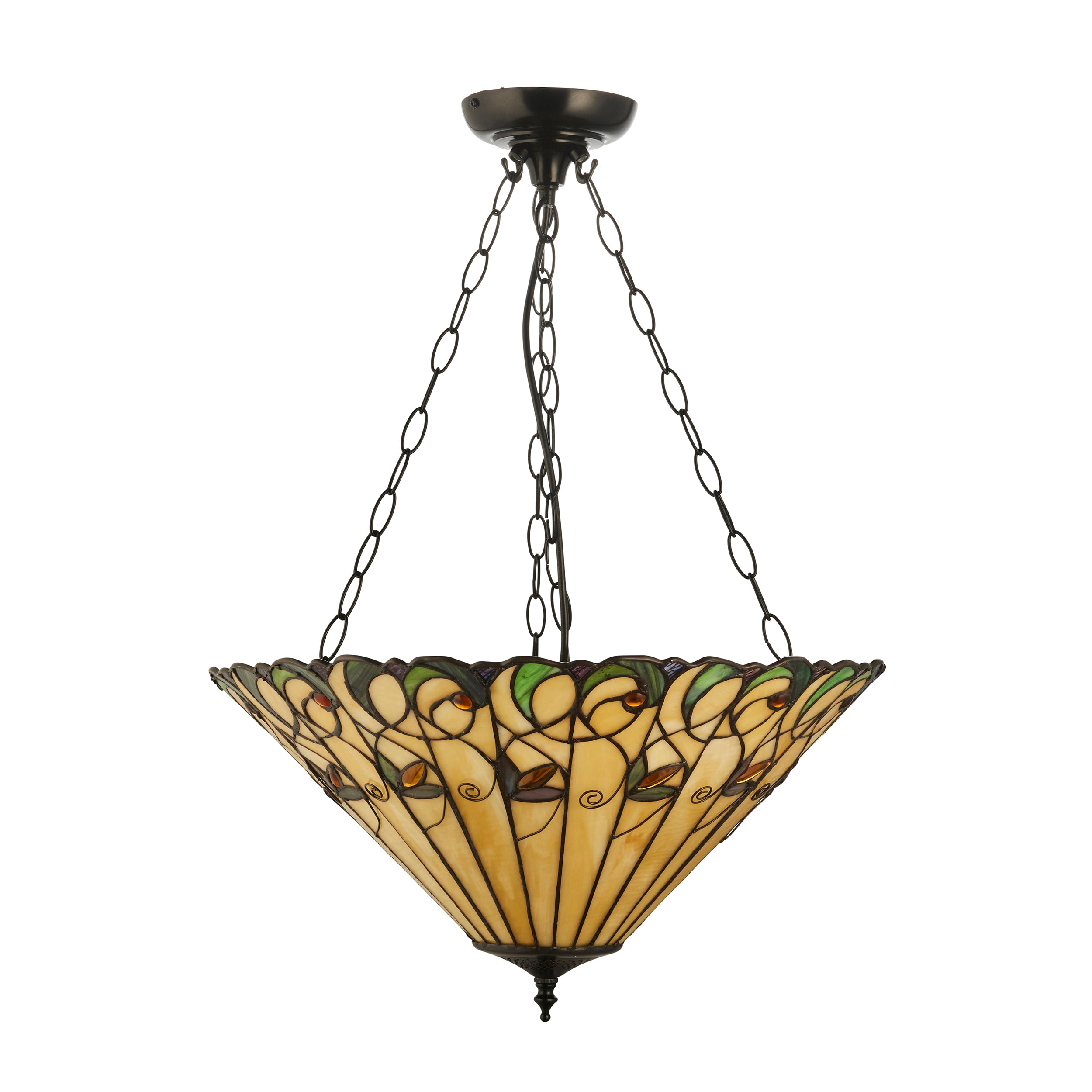 Jamelia Large Inverted Tiffany Ceiling Light (adj chain)