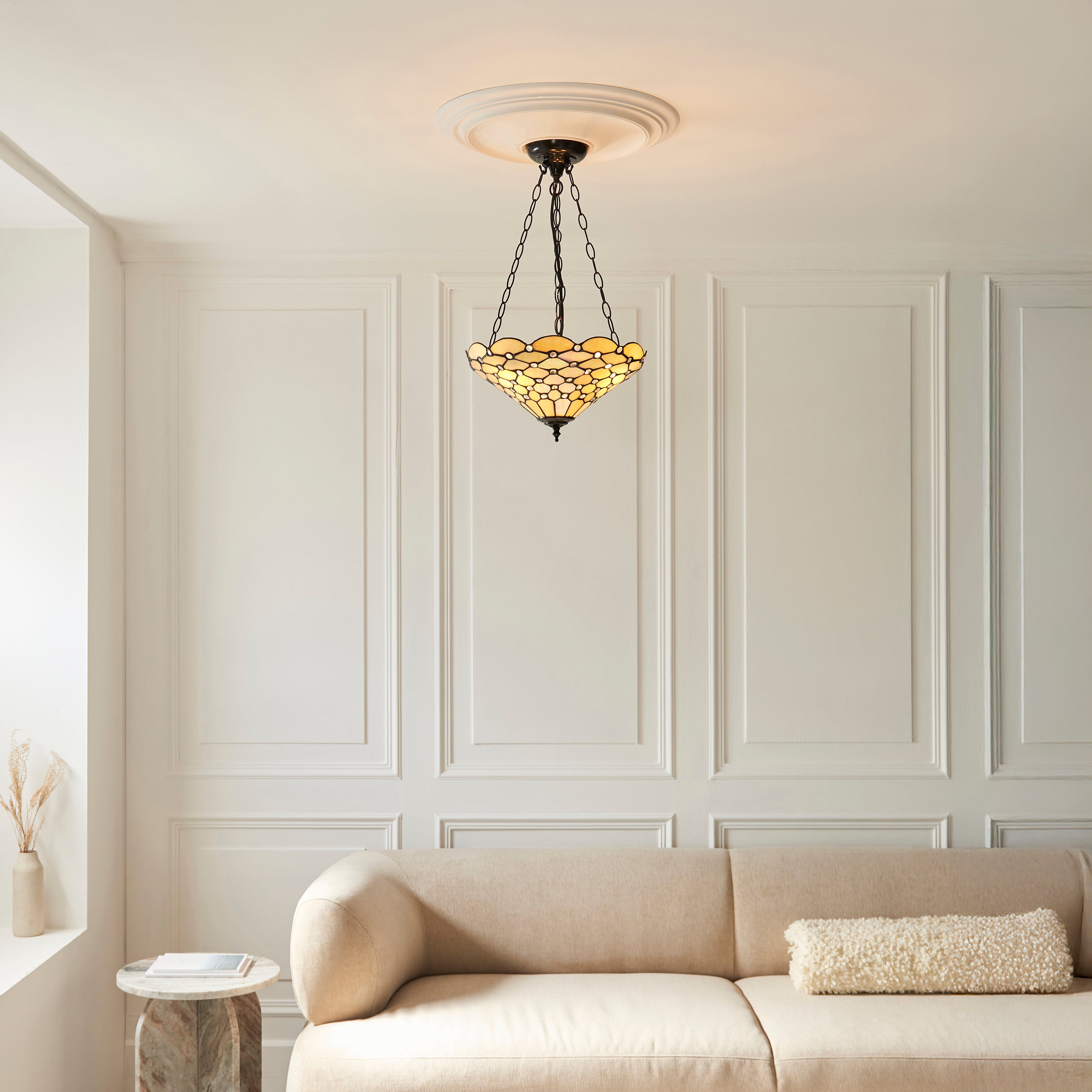 Interiors 1900 Pearl Inverted Tiffany Ceiling Light