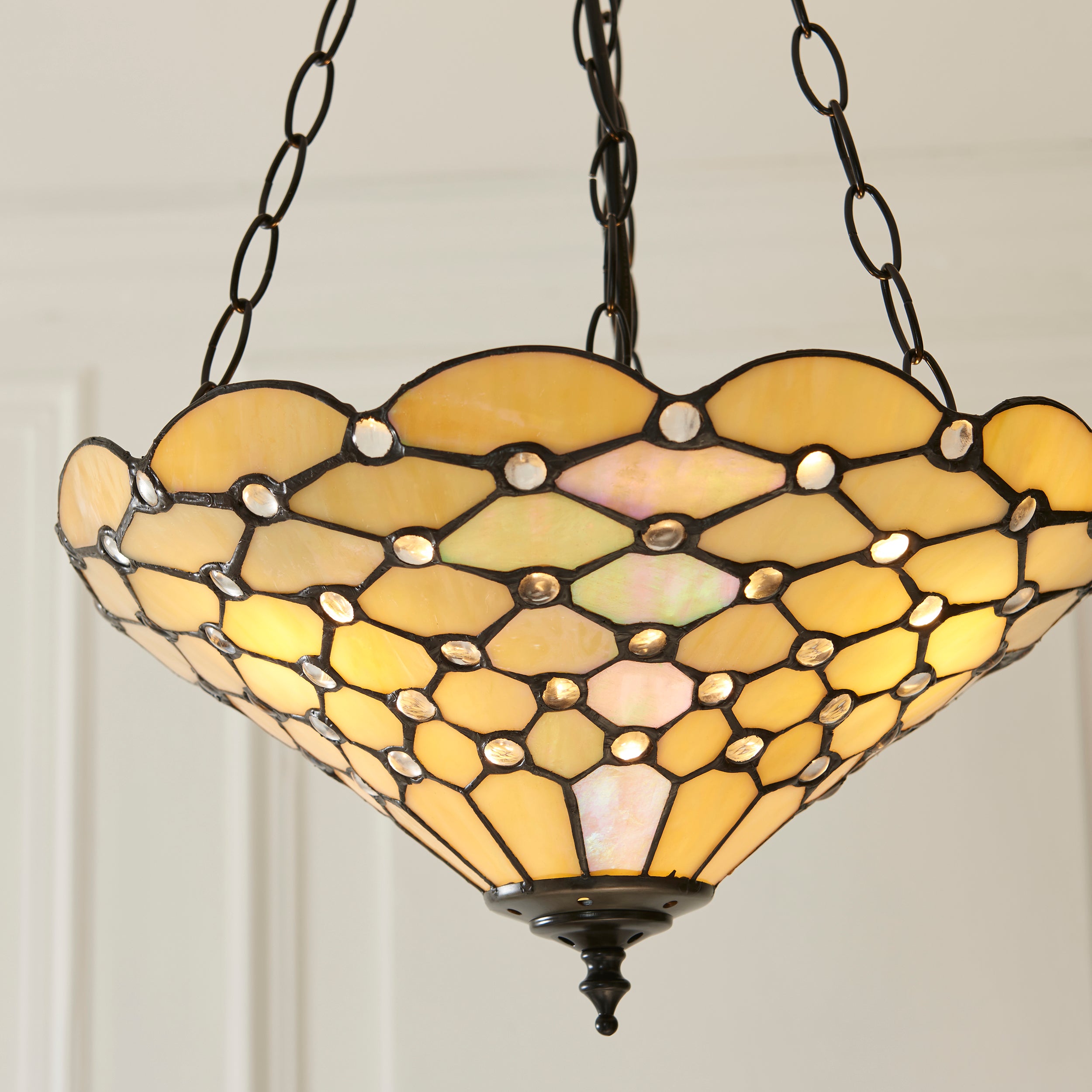 Interiors 1900 Pearl Inverted Tiffany Ceiling Light
