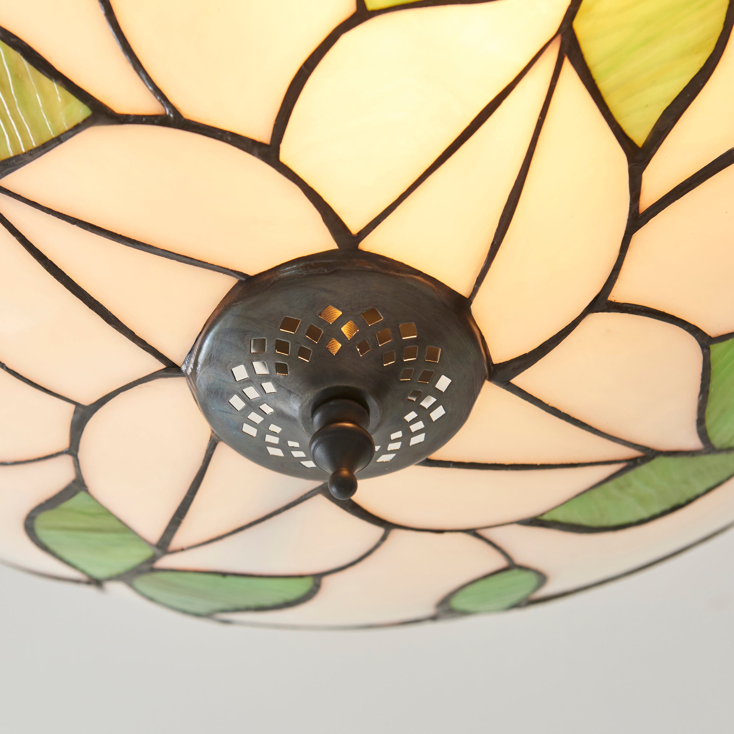 Interiors 1900 Large Botanica Semi Flush Tiffany Ceiling Light