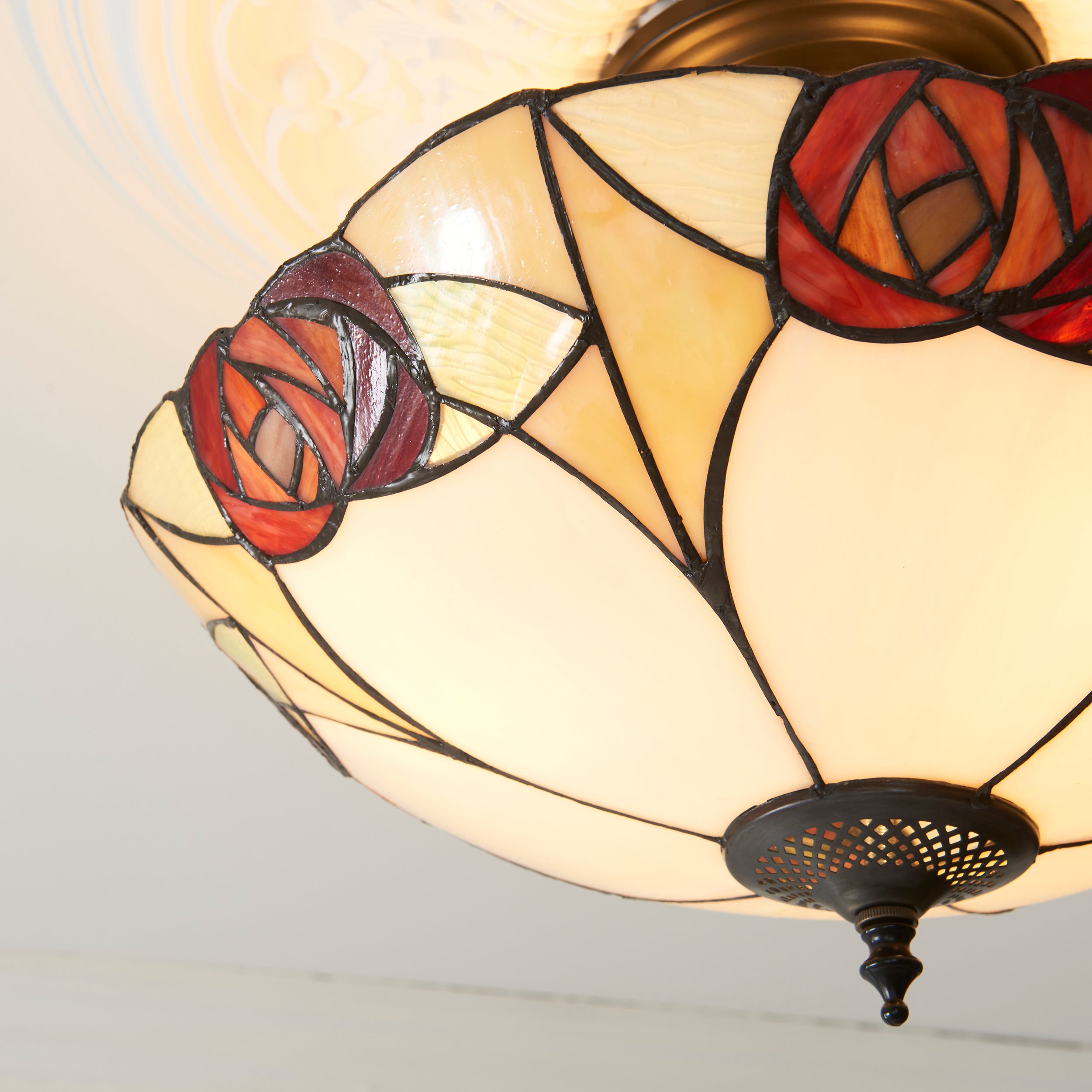 Interiors 1900 Ingram Semi Flush Tiffany Ceiling Light