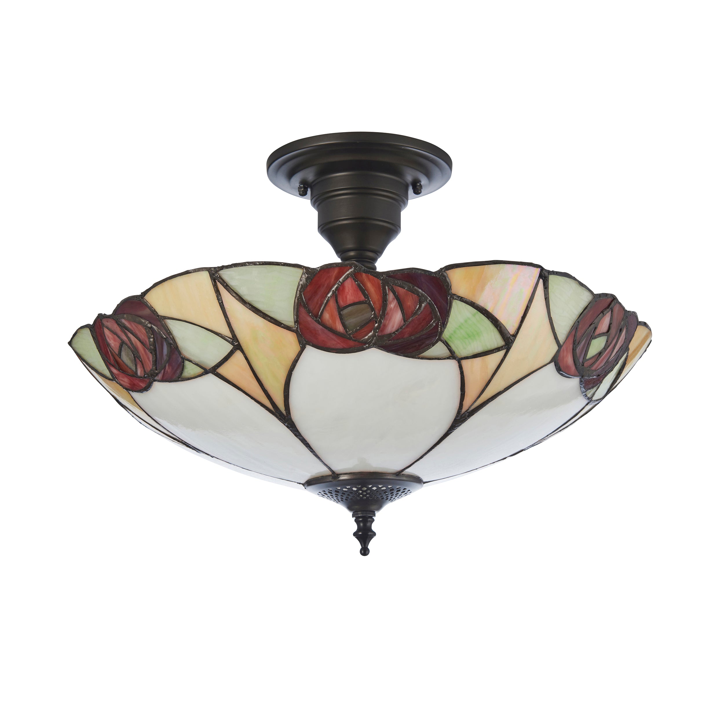 Interiors 1900 Ingram Semi Flush Tiffany Ceiling Light