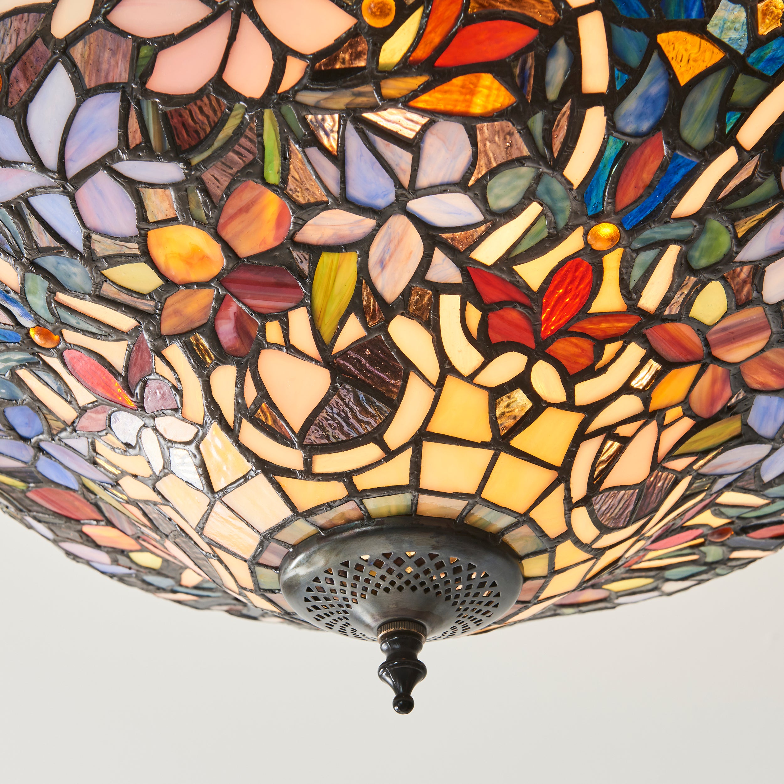 Sullivan Semi-Flush Tiffany Stained Glass Ceiling Light