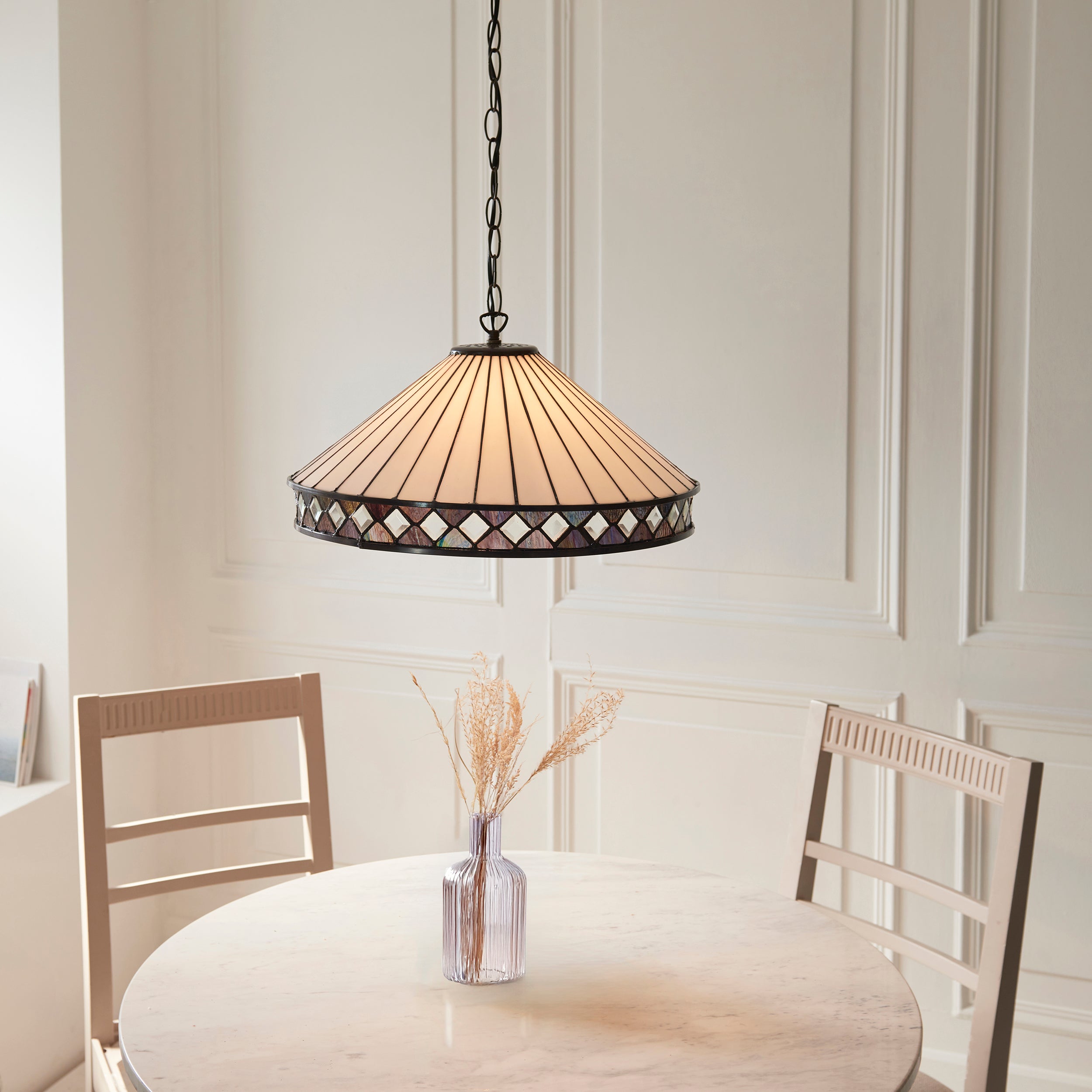 Fargo Large Tiffany Ceiling Light - 3 Bulb Fitting