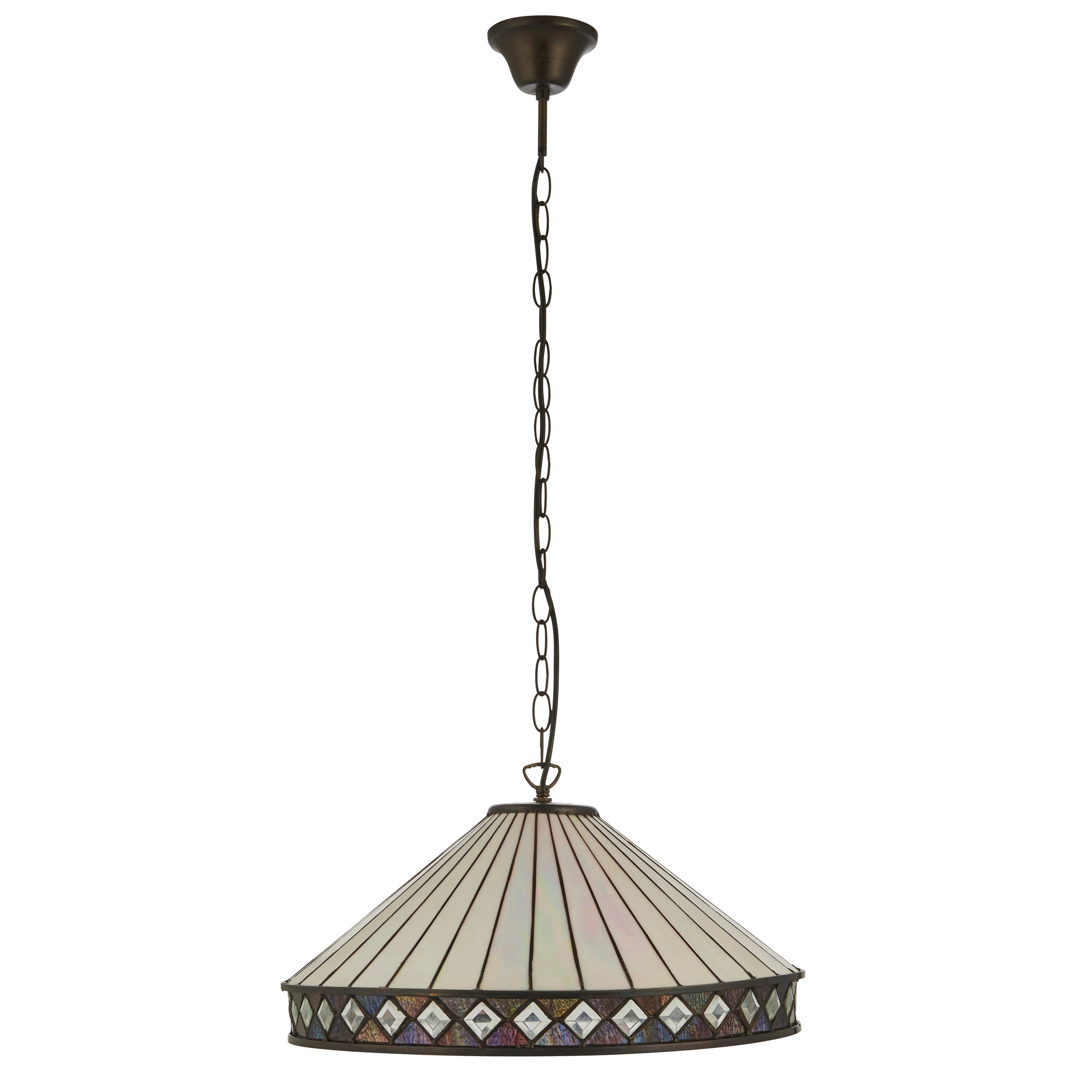 Fargo Large Tiffany Ceiling Light - 3 Bulb Fitting