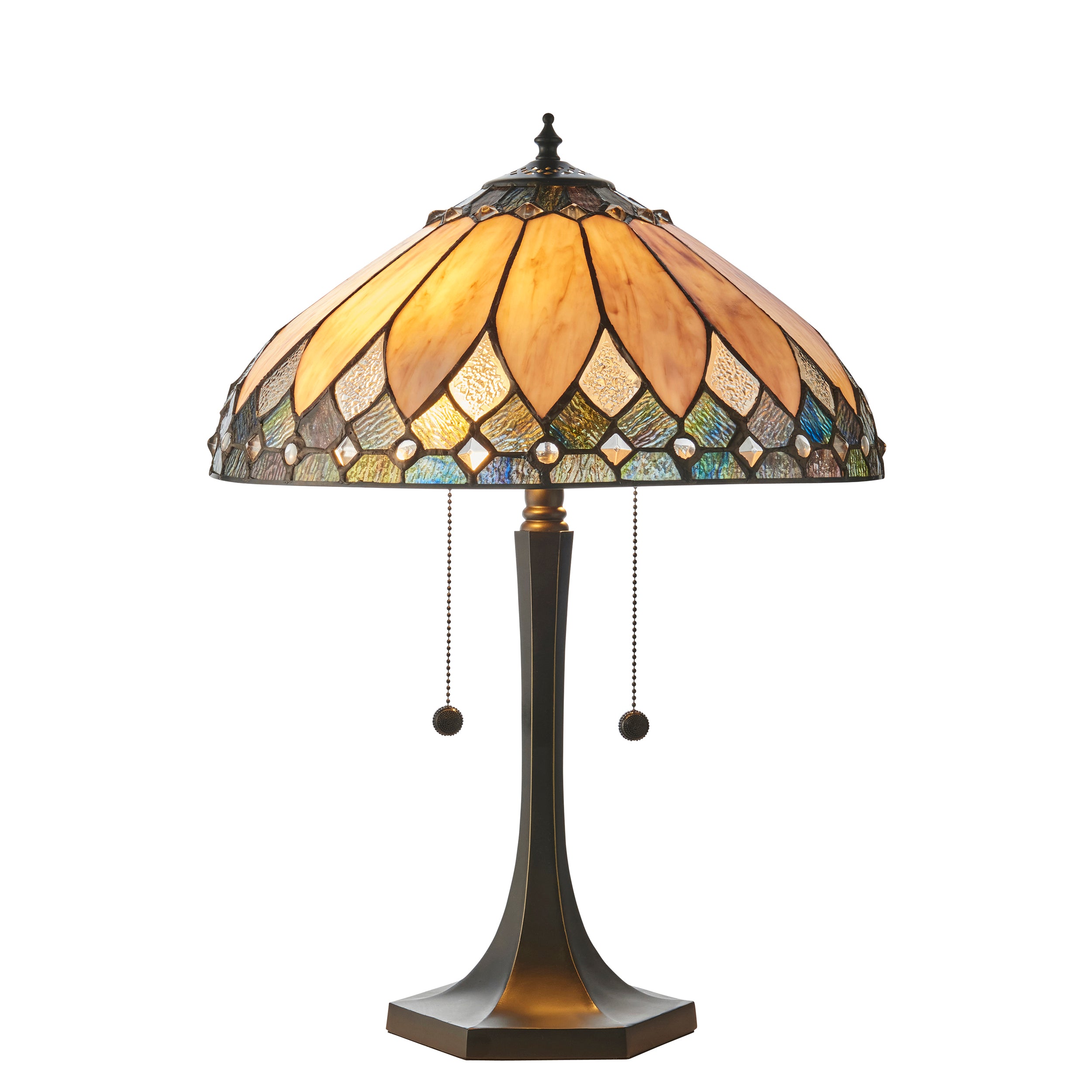 Interiors 1900 Brooklyn Medium 2 Light Tiffany Table Lamp