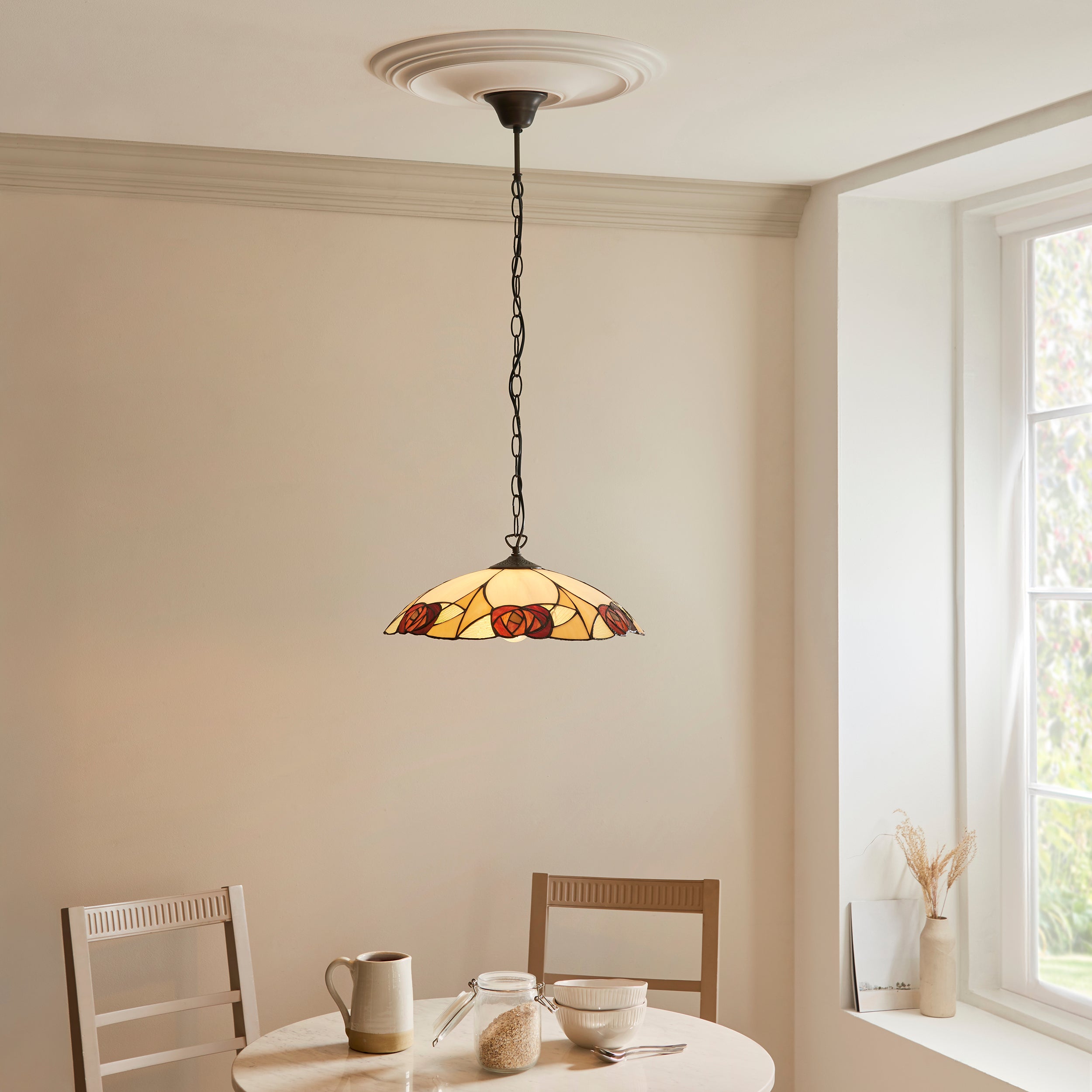 Interiors 1900 Ingram Large Tiffany Pendant Ceiling Light
