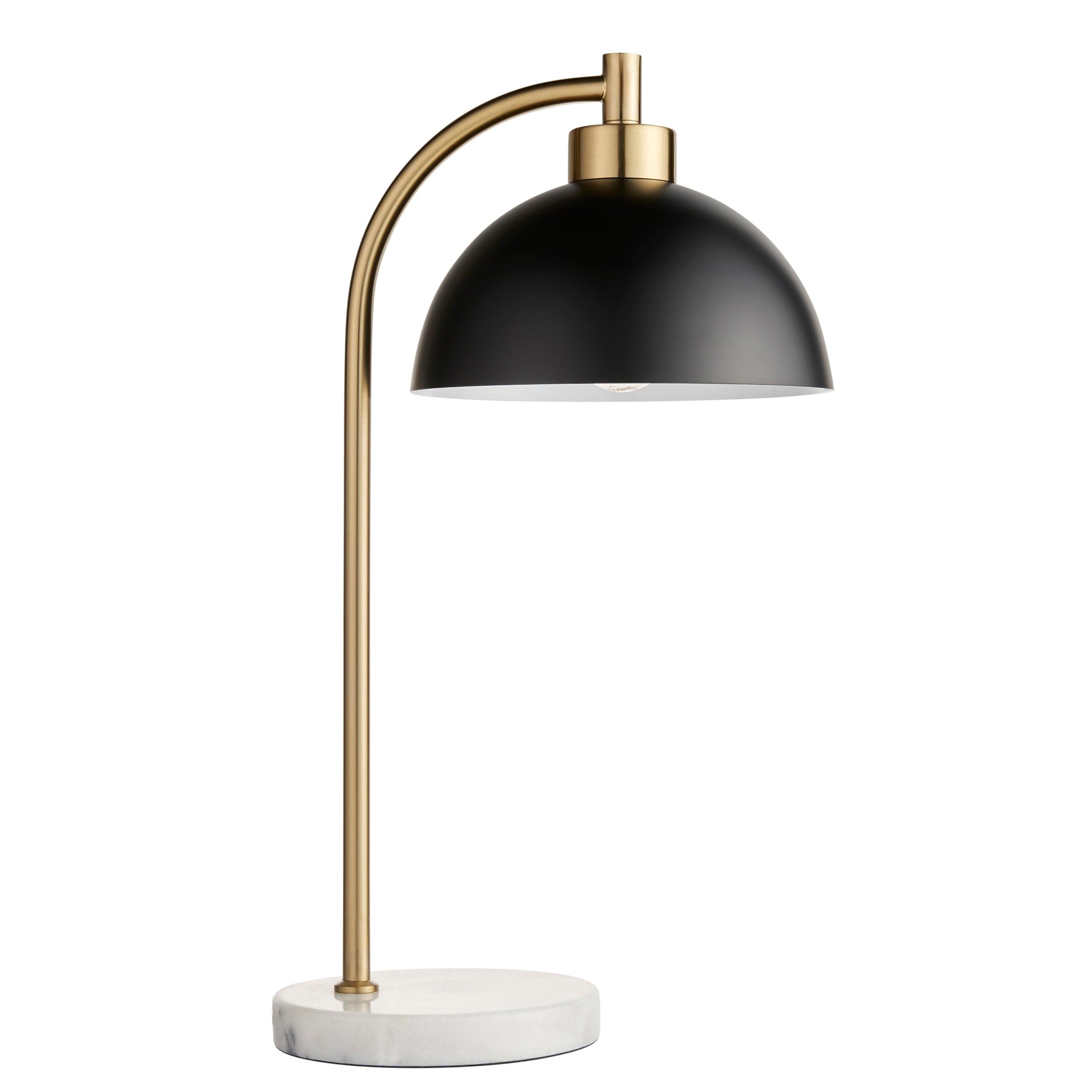 buchanan black brass task table lamp with marble base by Endon Lighting Hallway lights Close Up