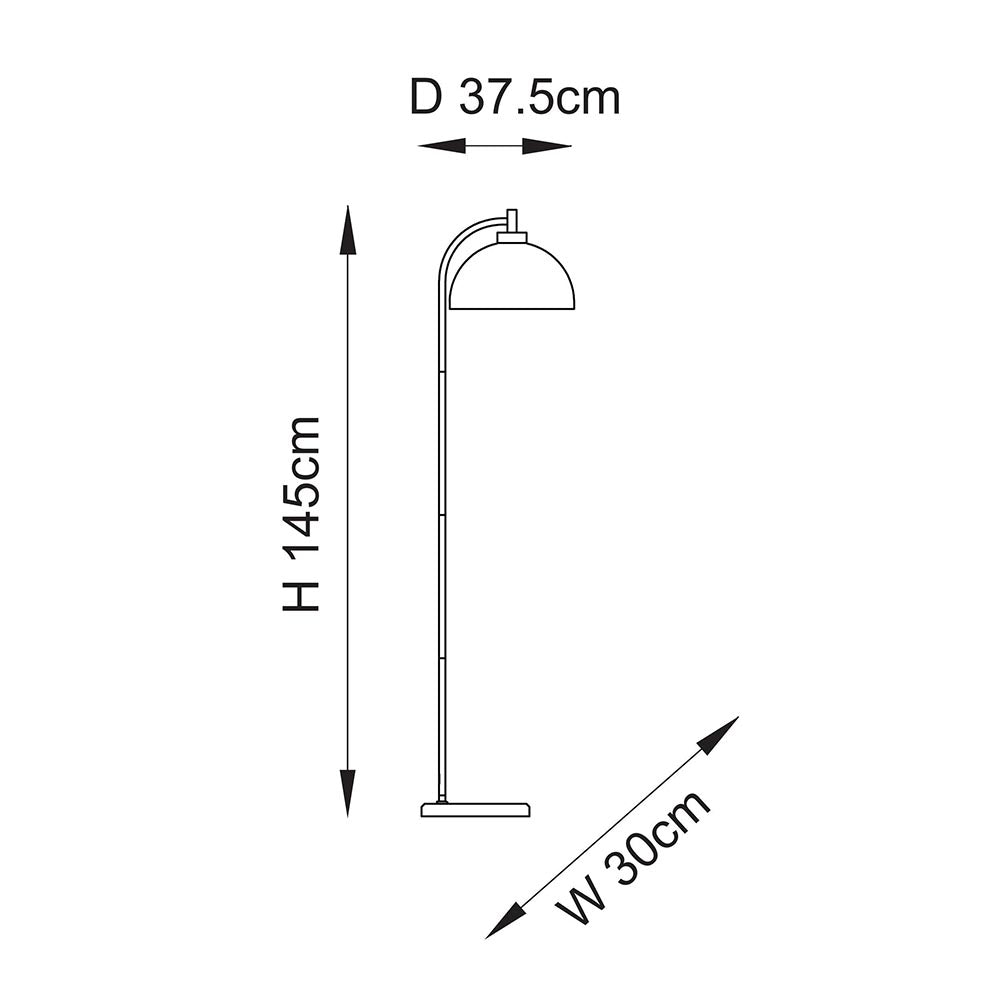 Buchanan Brass & Black Task Floor Lamp with Marble Base