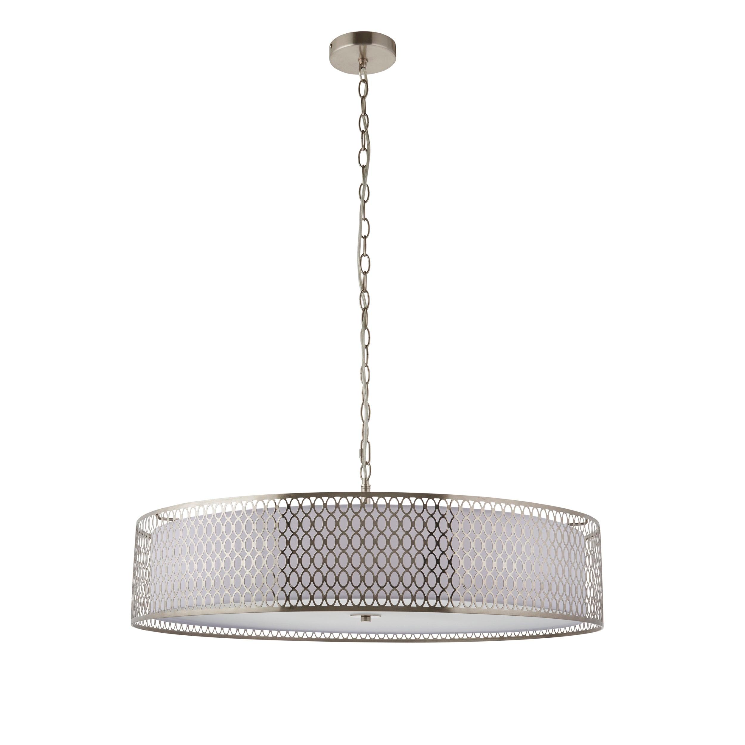Endon Cordero 5 Light Nickel Grand Ceiling Pendant