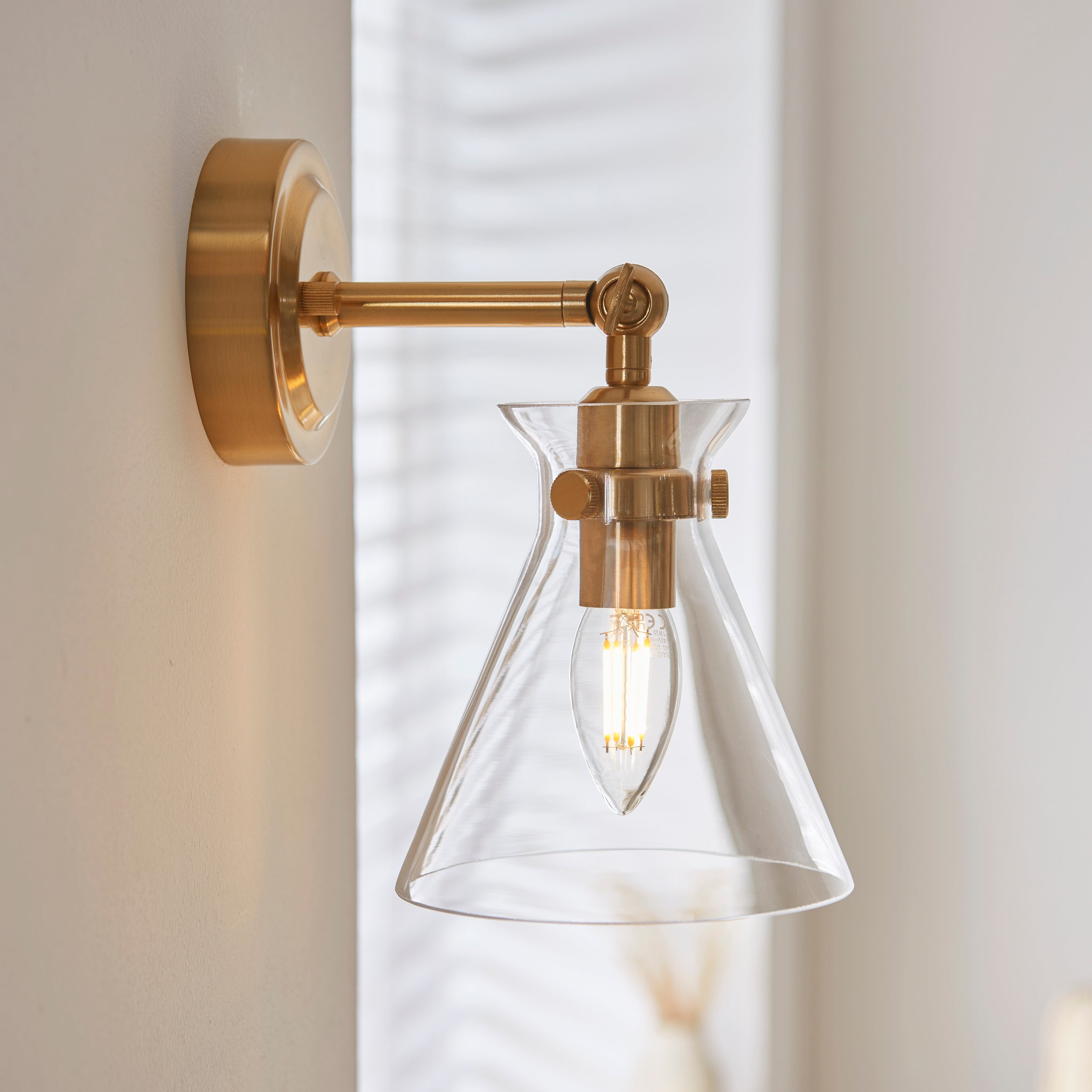 Harlow Brass Adjustable Wall Light by Endon Lighting