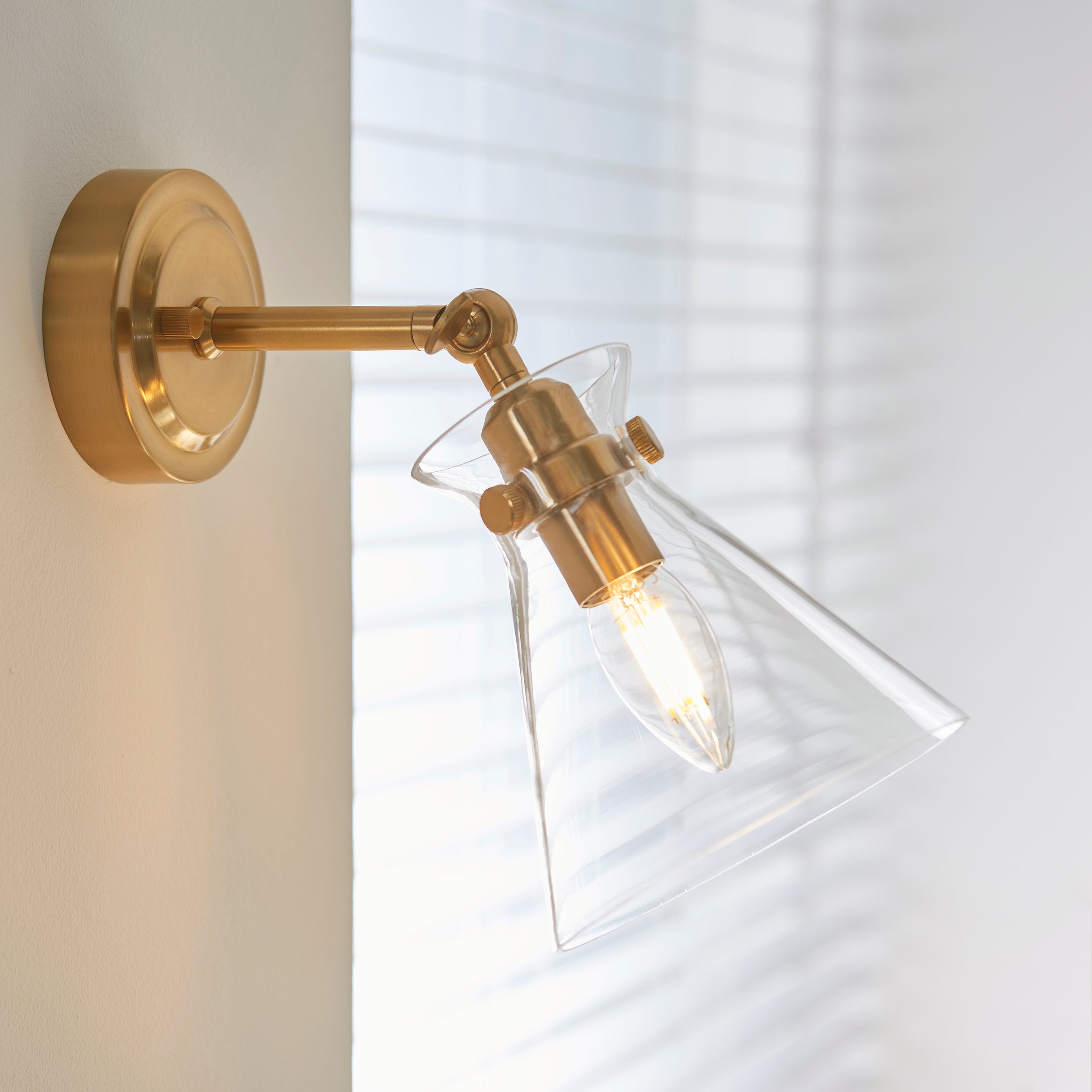 Harlow Brass Adjustable Wall Light by Endon Lighting