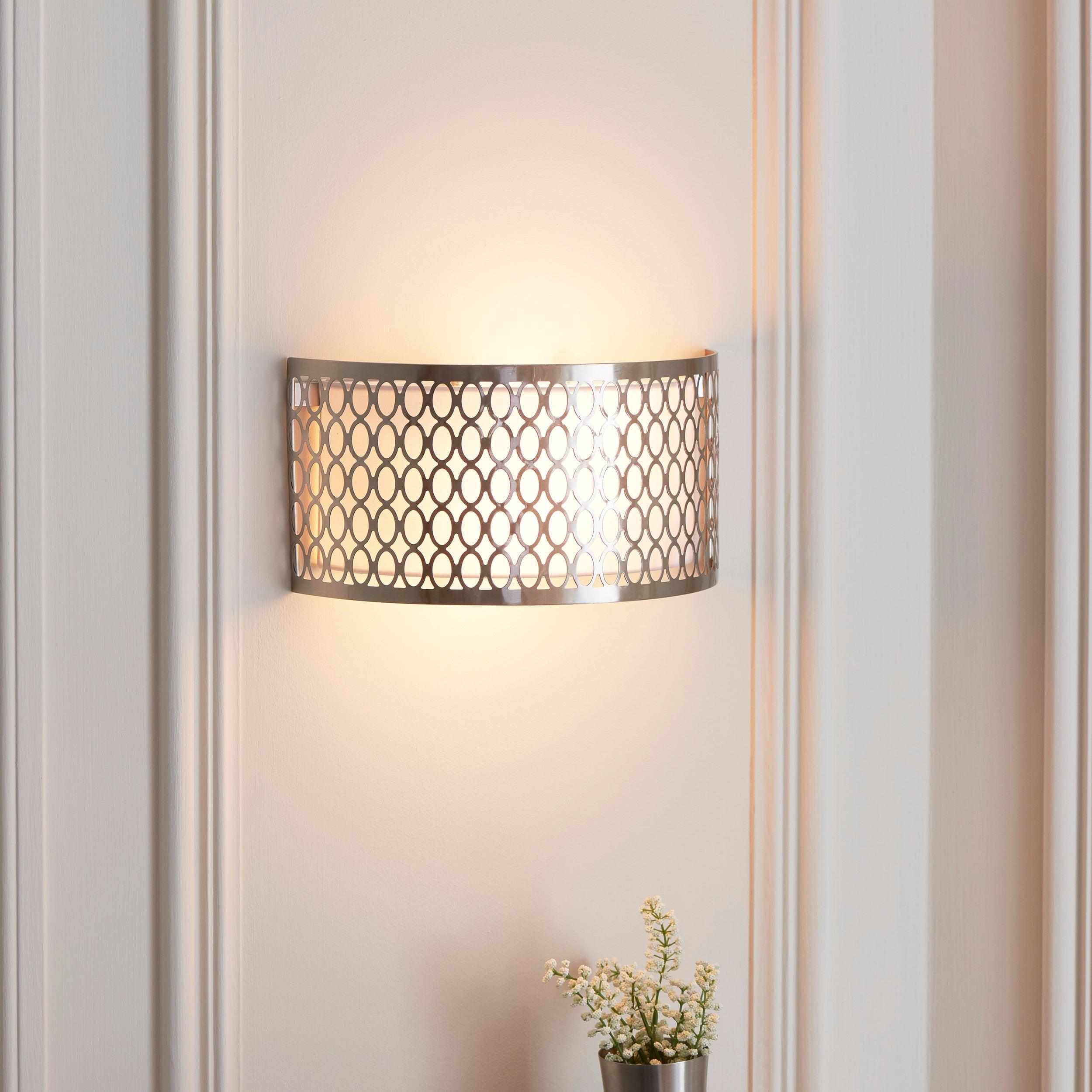 Endon Cordero Nickel Wall Light