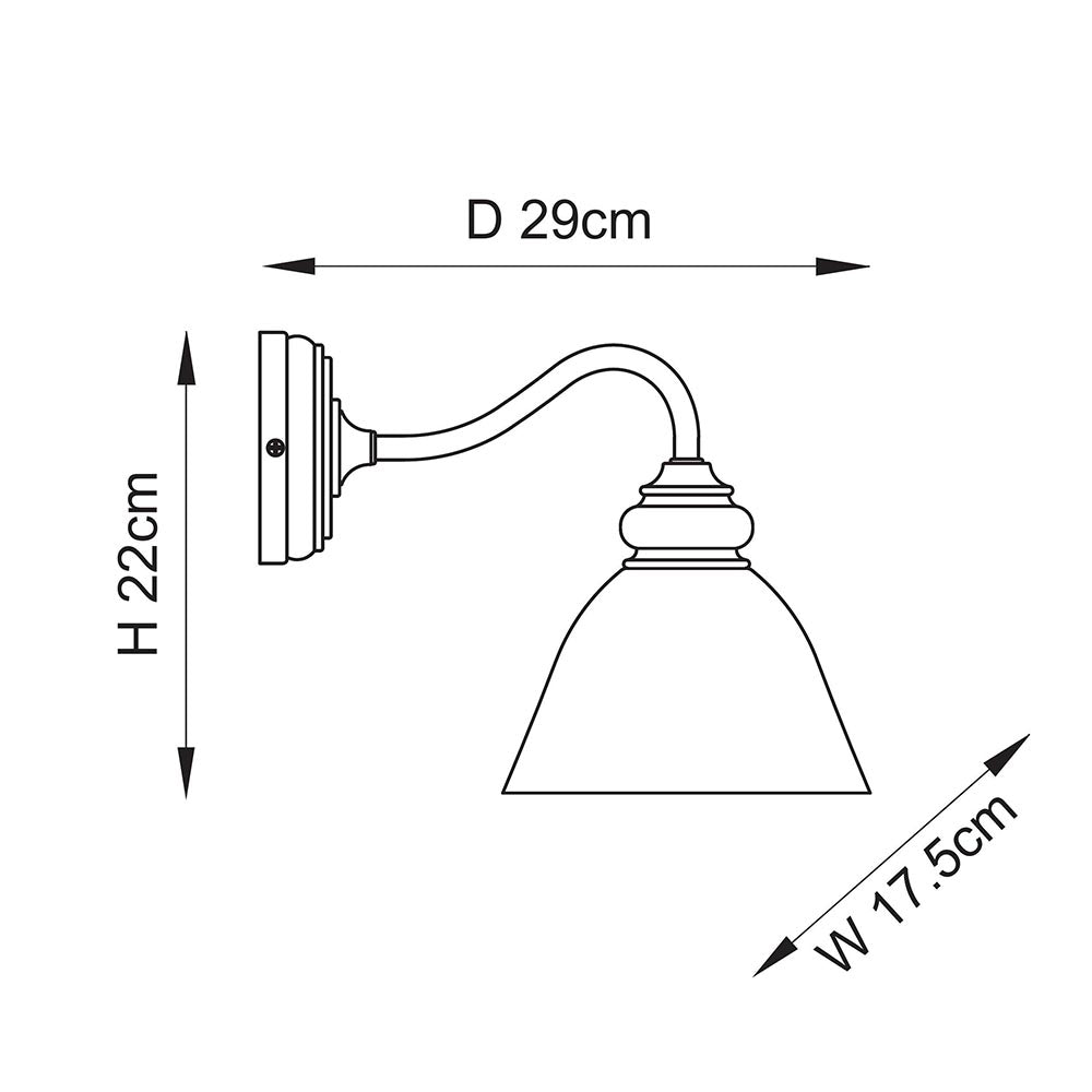 Cotswold Wood & Brass Wall Light with Glass Shade-warehouse-180926