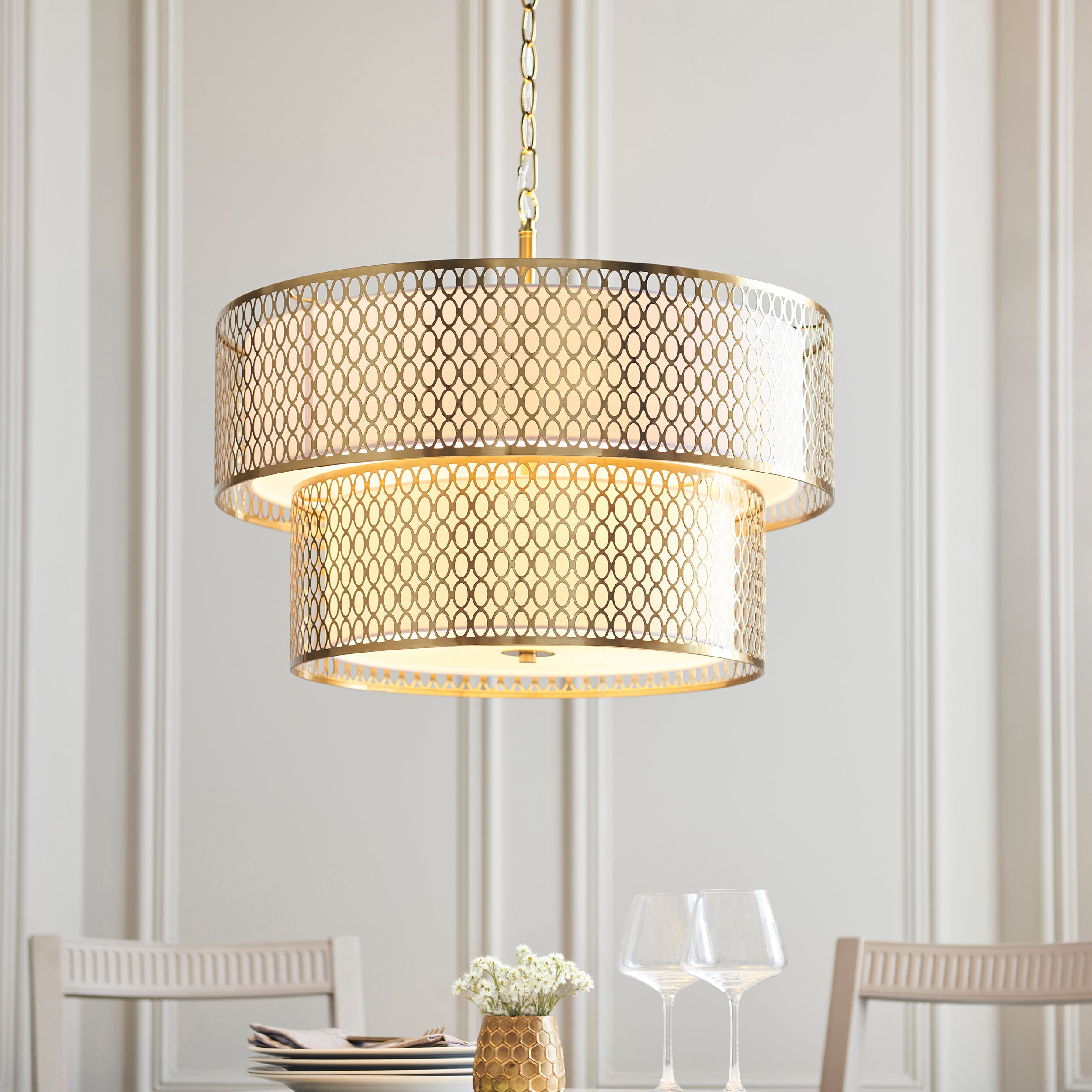 Cordero 6 Light Gold Tiered Pendant