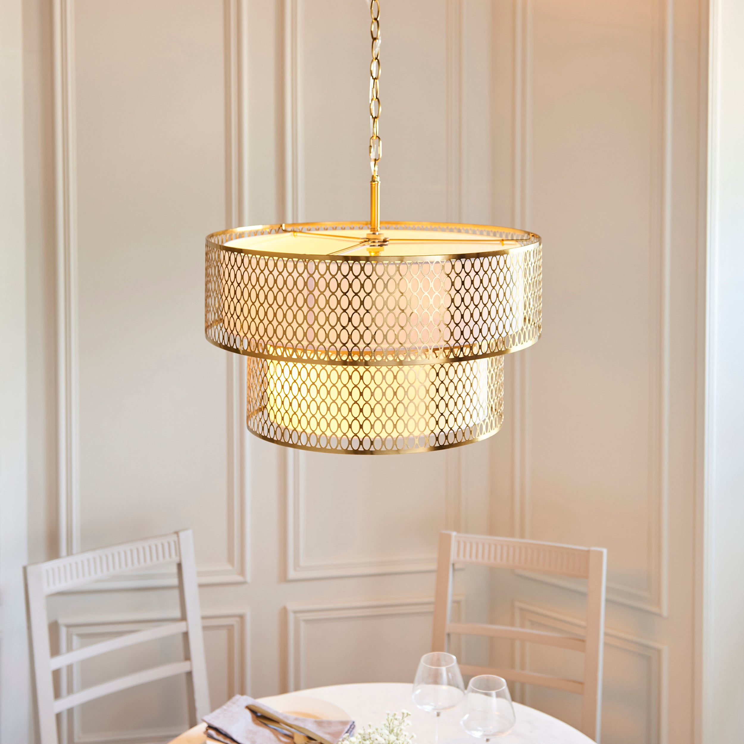 Cordero 6 Light Gold Tiered Pendant