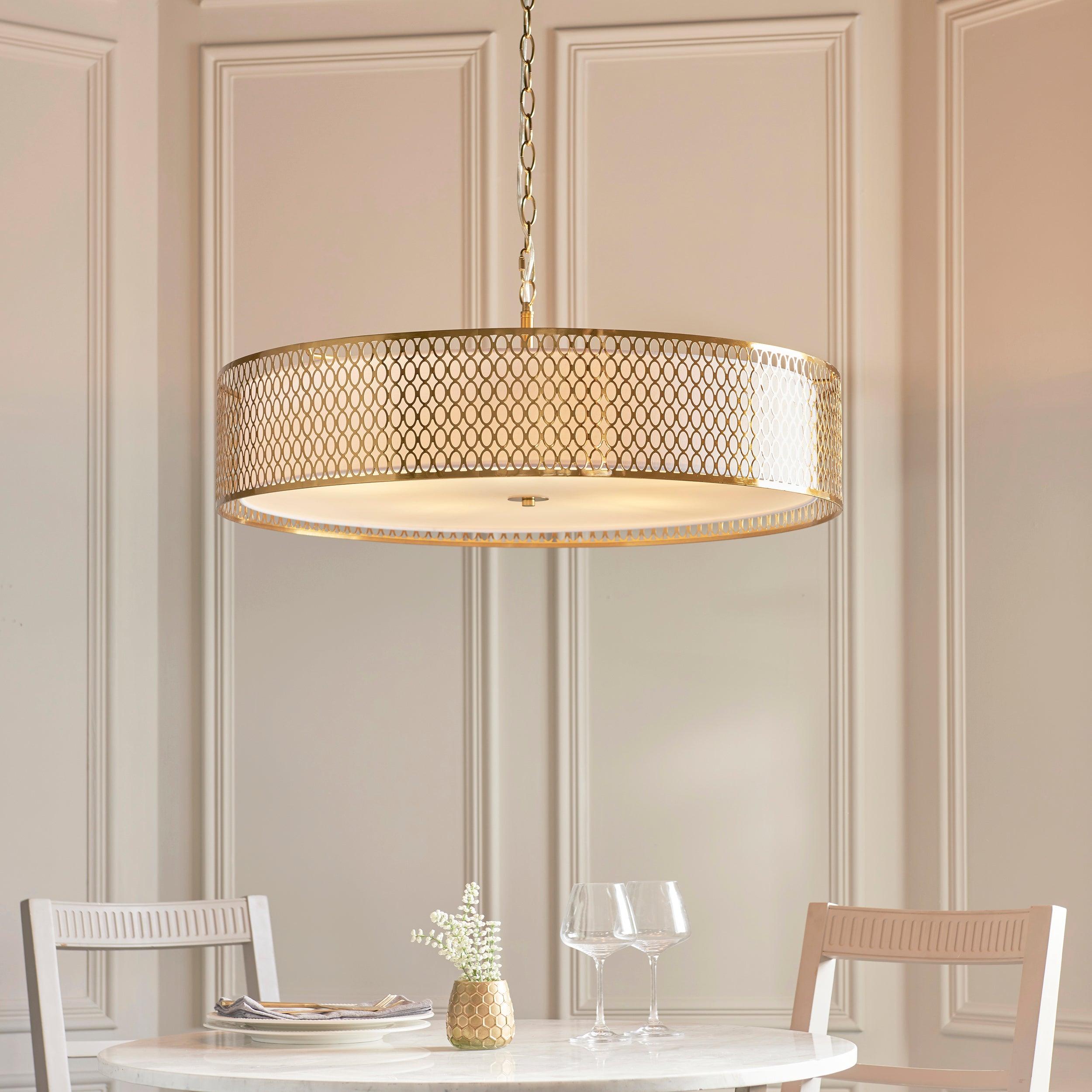 Endon Cordero 5 Light Gold Grand Ceiling Pendant