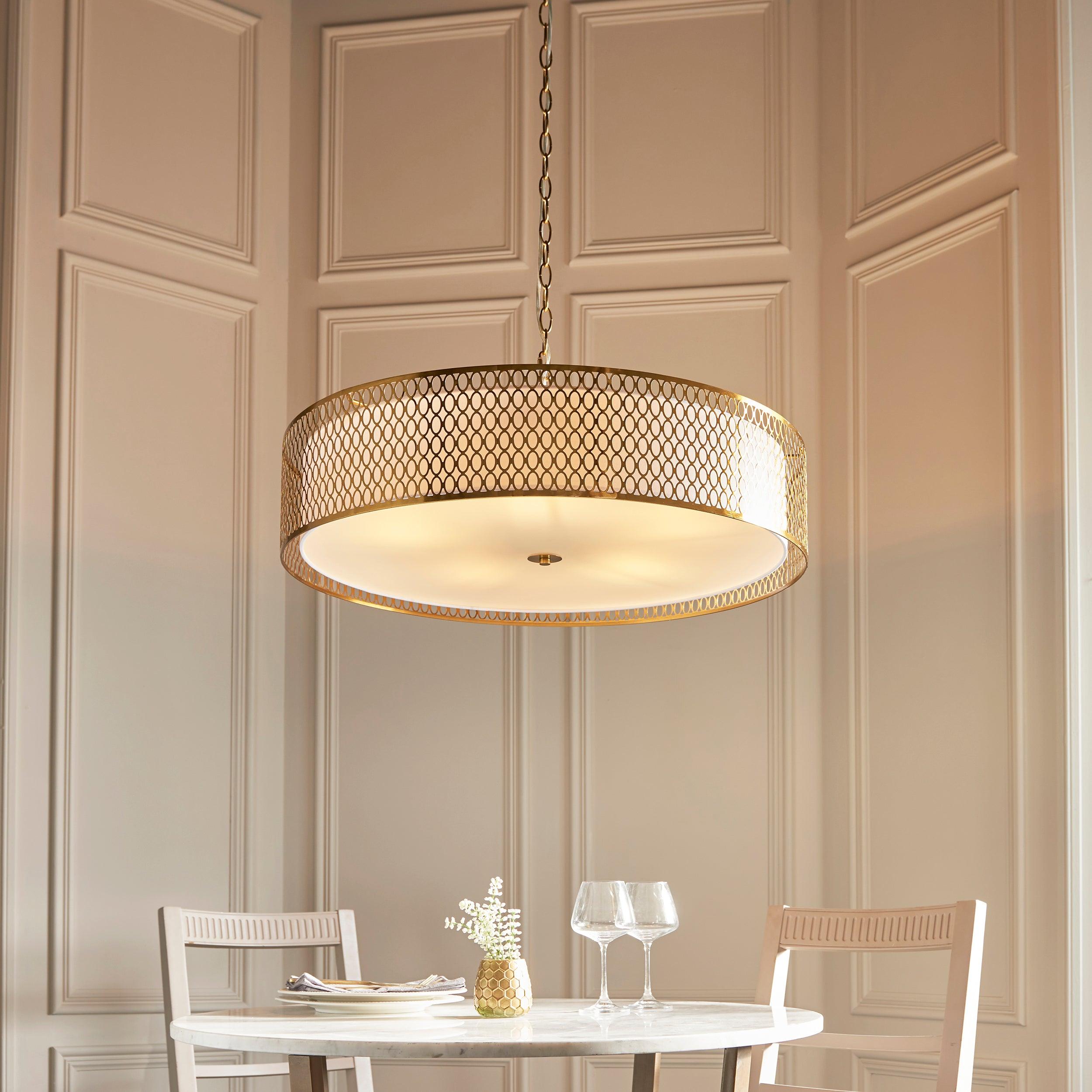Endon Cordero 5 Light Gold Grand Ceiling Pendant