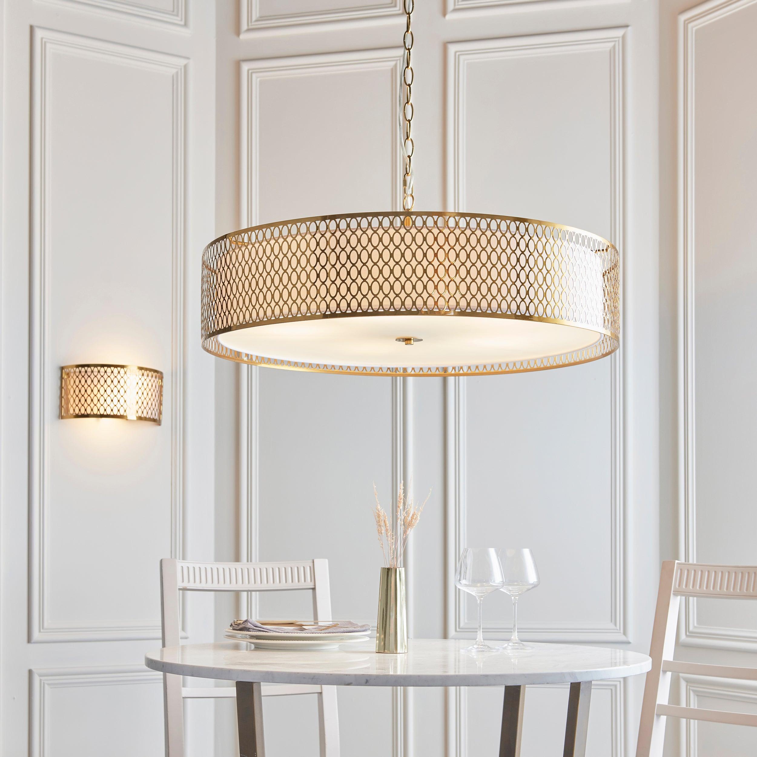 Endon Cordero 5 Light Gold Grand Ceiling Pendant