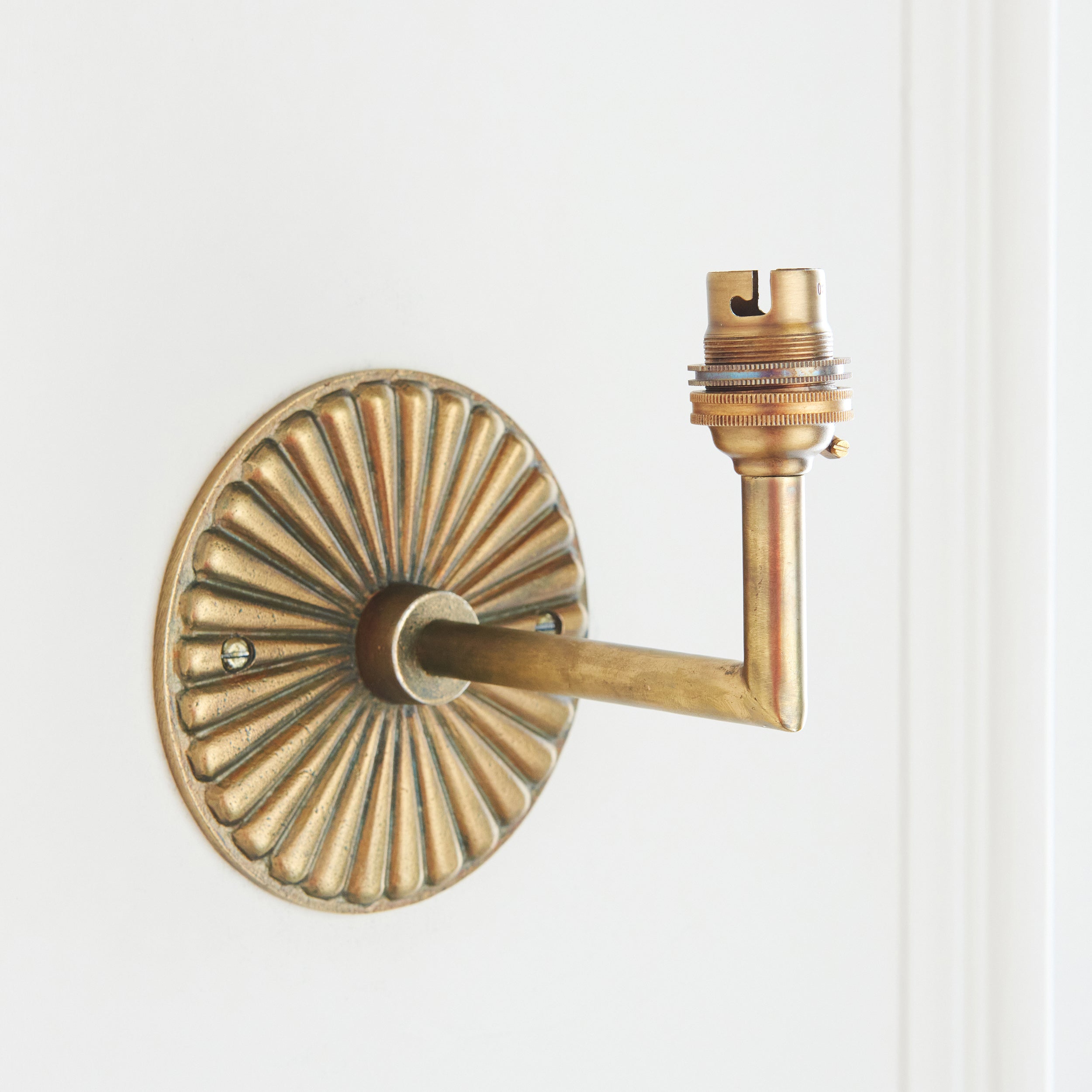 Dahlia Angle Brass Patina Wall Fitting