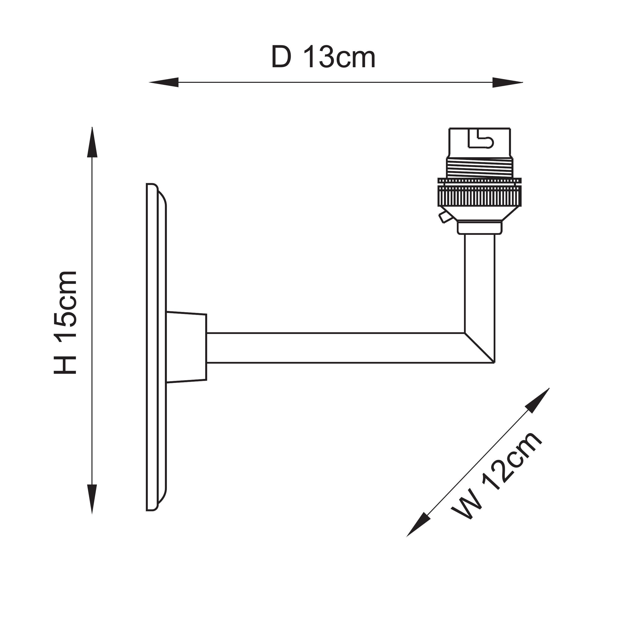 Dahlia Angle Brass Patina Wall Fitting