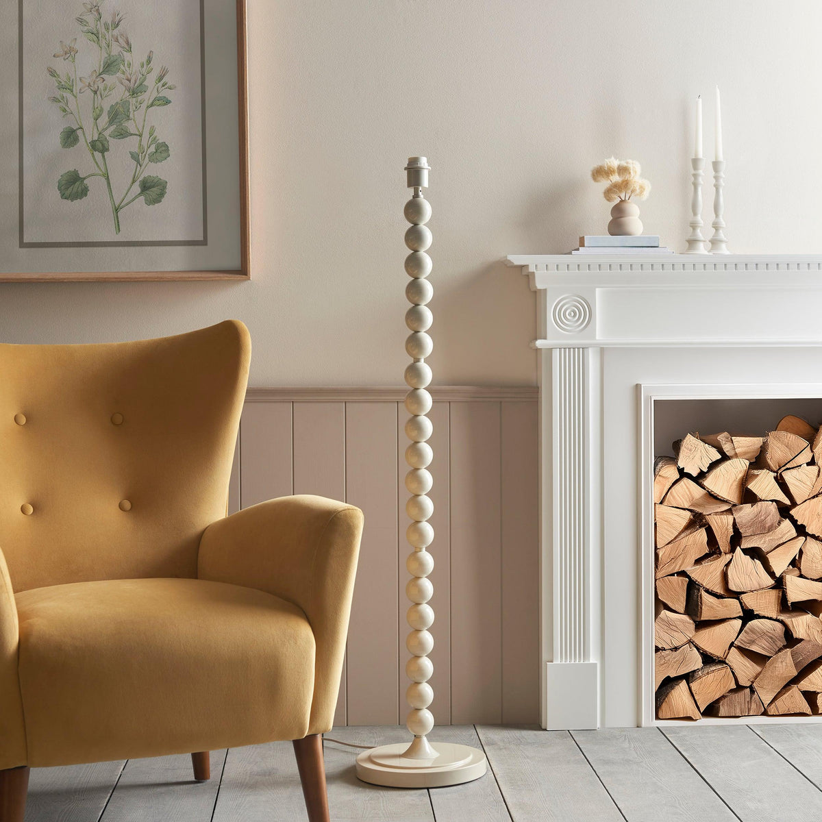 Higgledy Almond White Floor Lamp Base-OB-180926