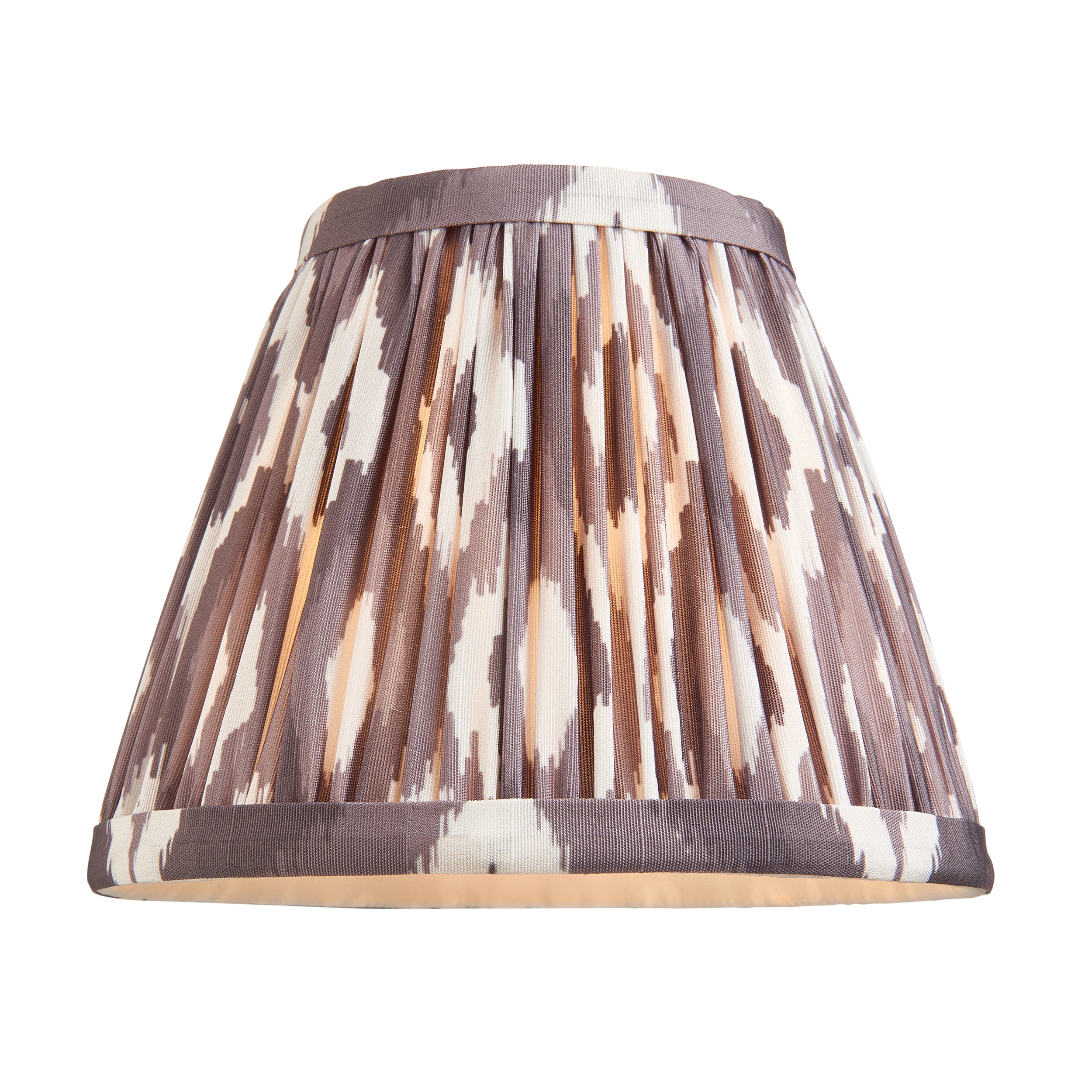 Ripple Curve Brass Wall Light & Grey Ikat 16cm Shade