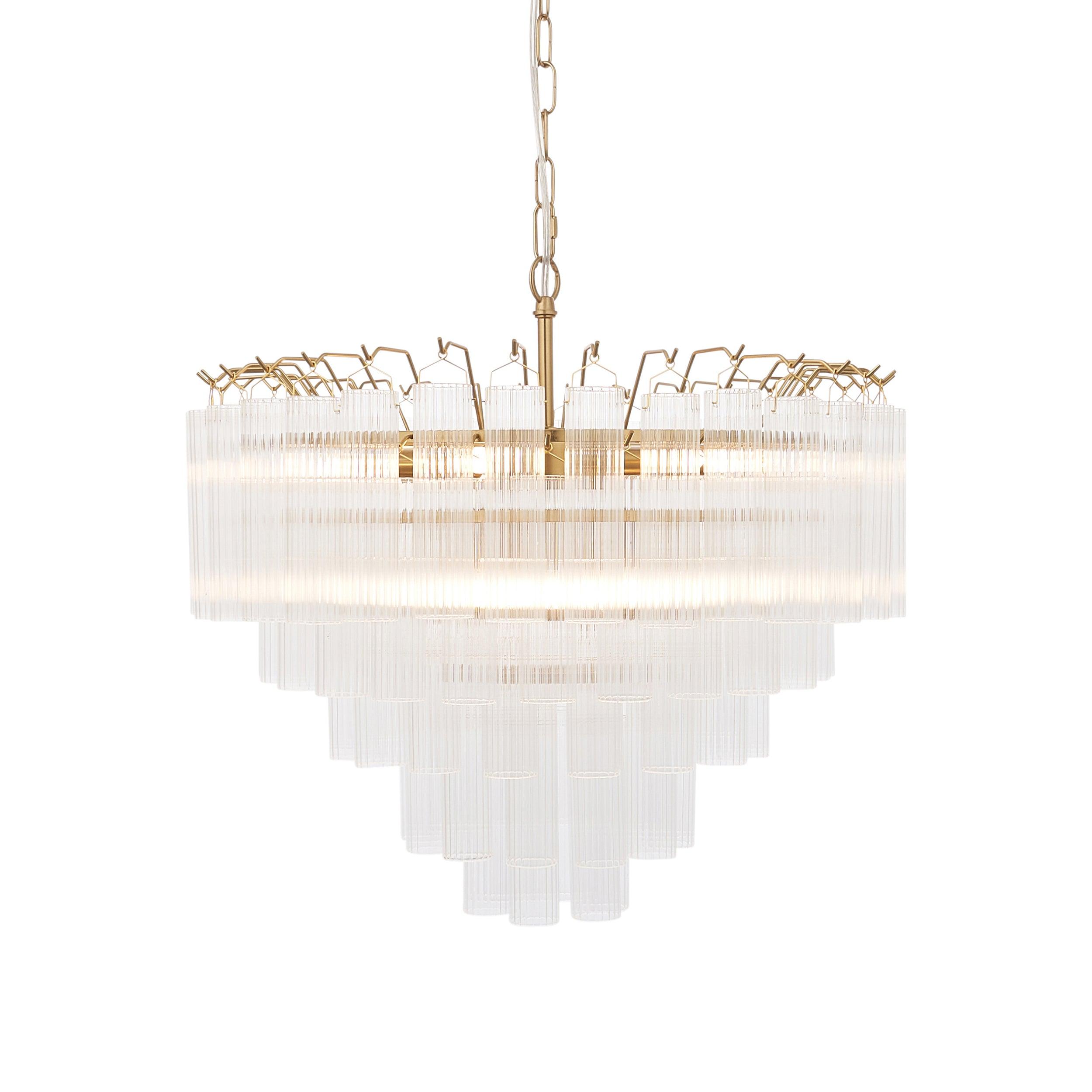 Toulouse Brass and Clear Glass Chandelier