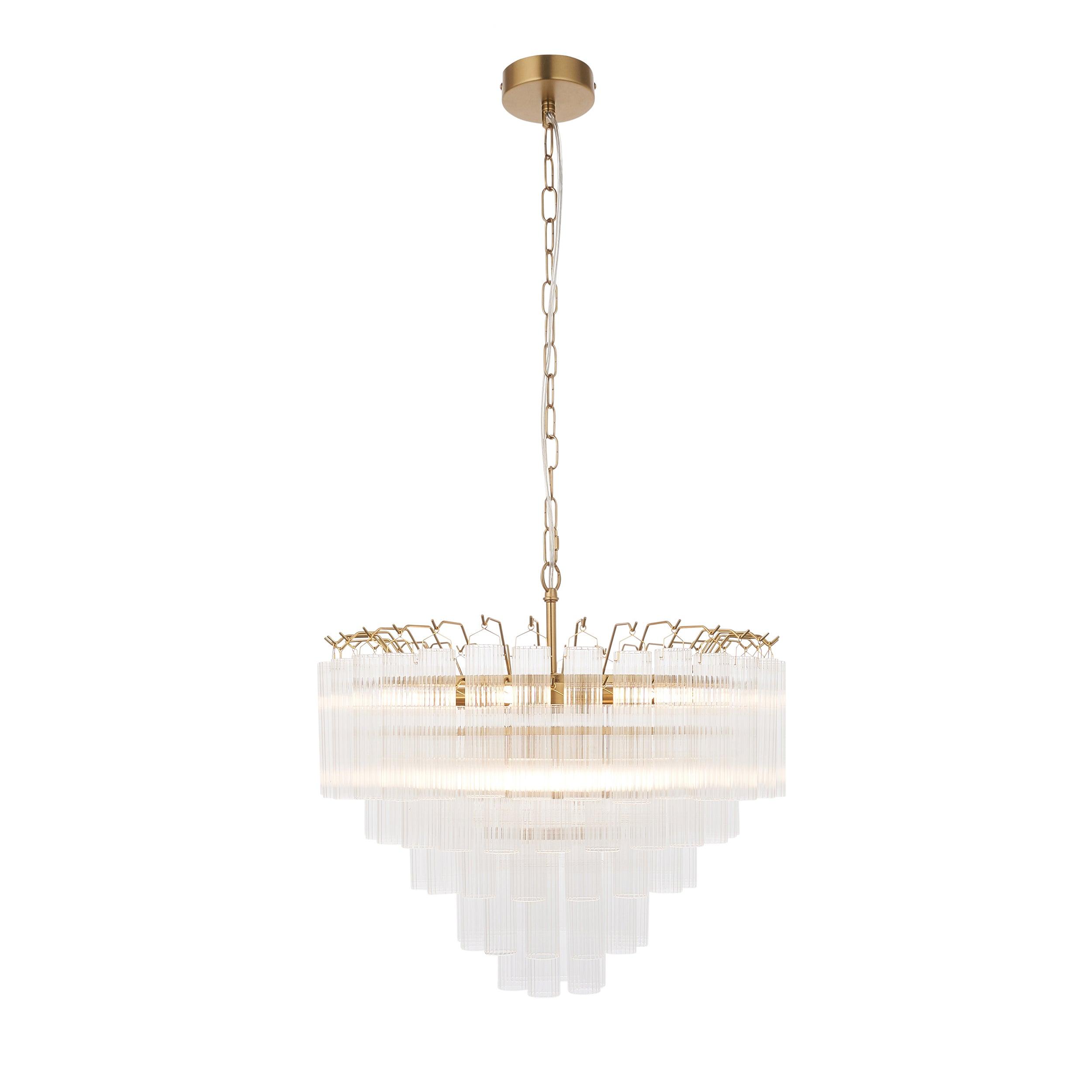 Toulouse Brass and Clear Glass Chandelier