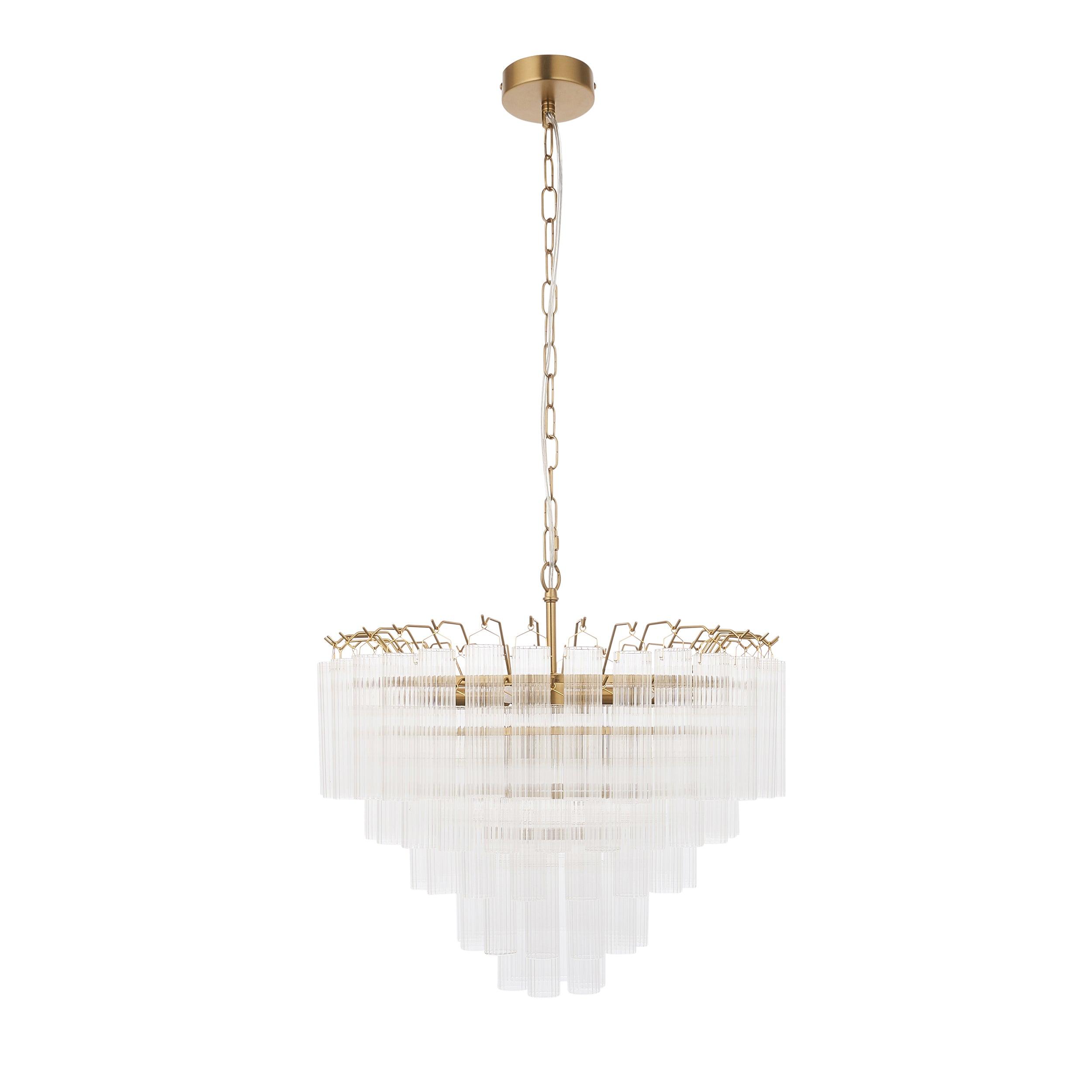 Toulouse Brass and Clear Glass Chandelier