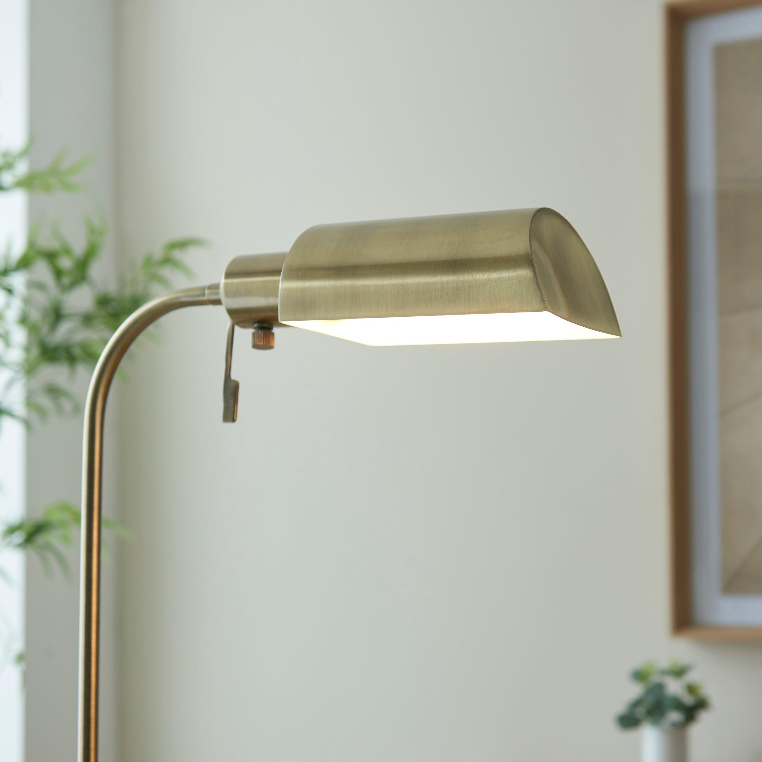 Pharmacy Reader Antique Brass Floor Lamp