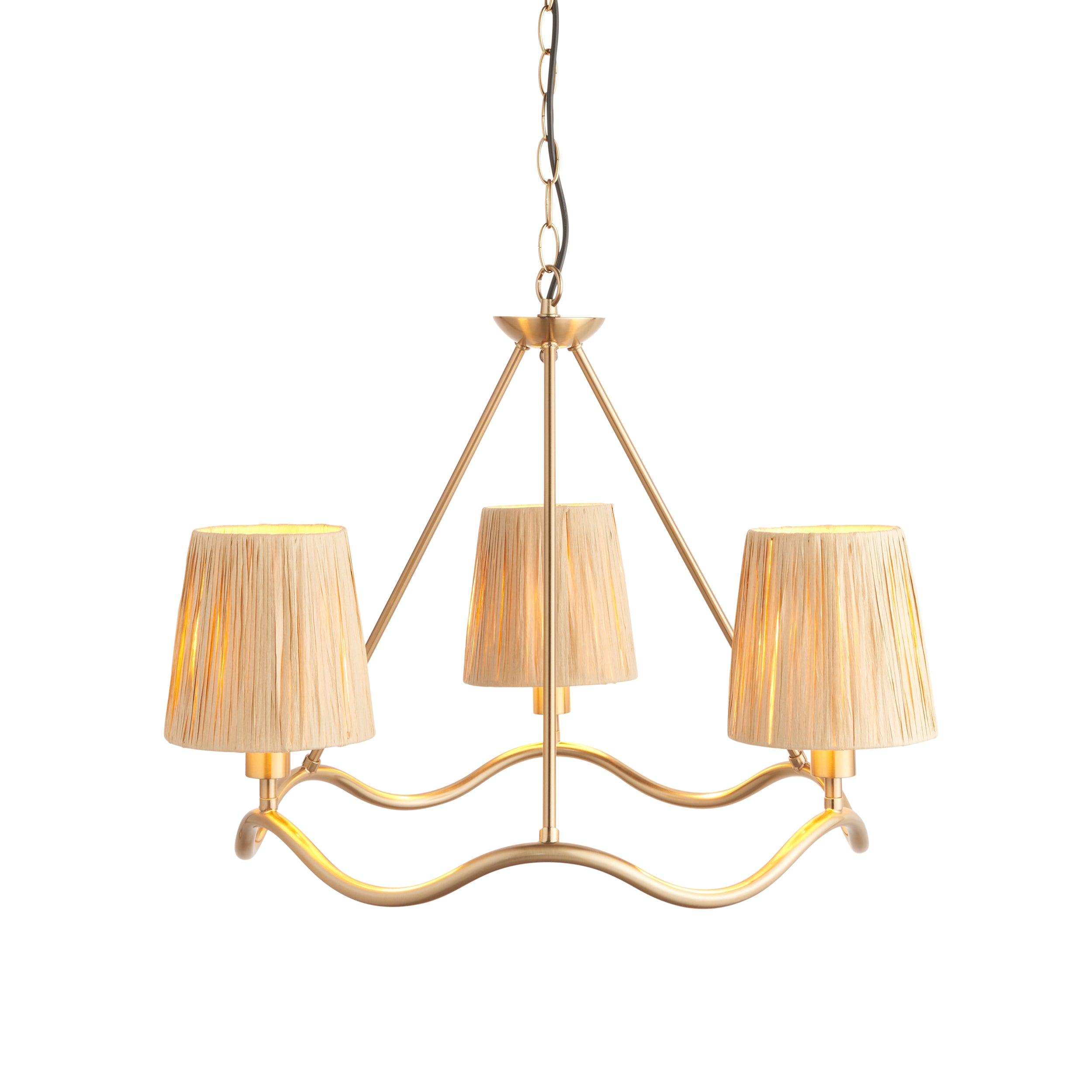 Wriggle Brass 3 Light Pendant