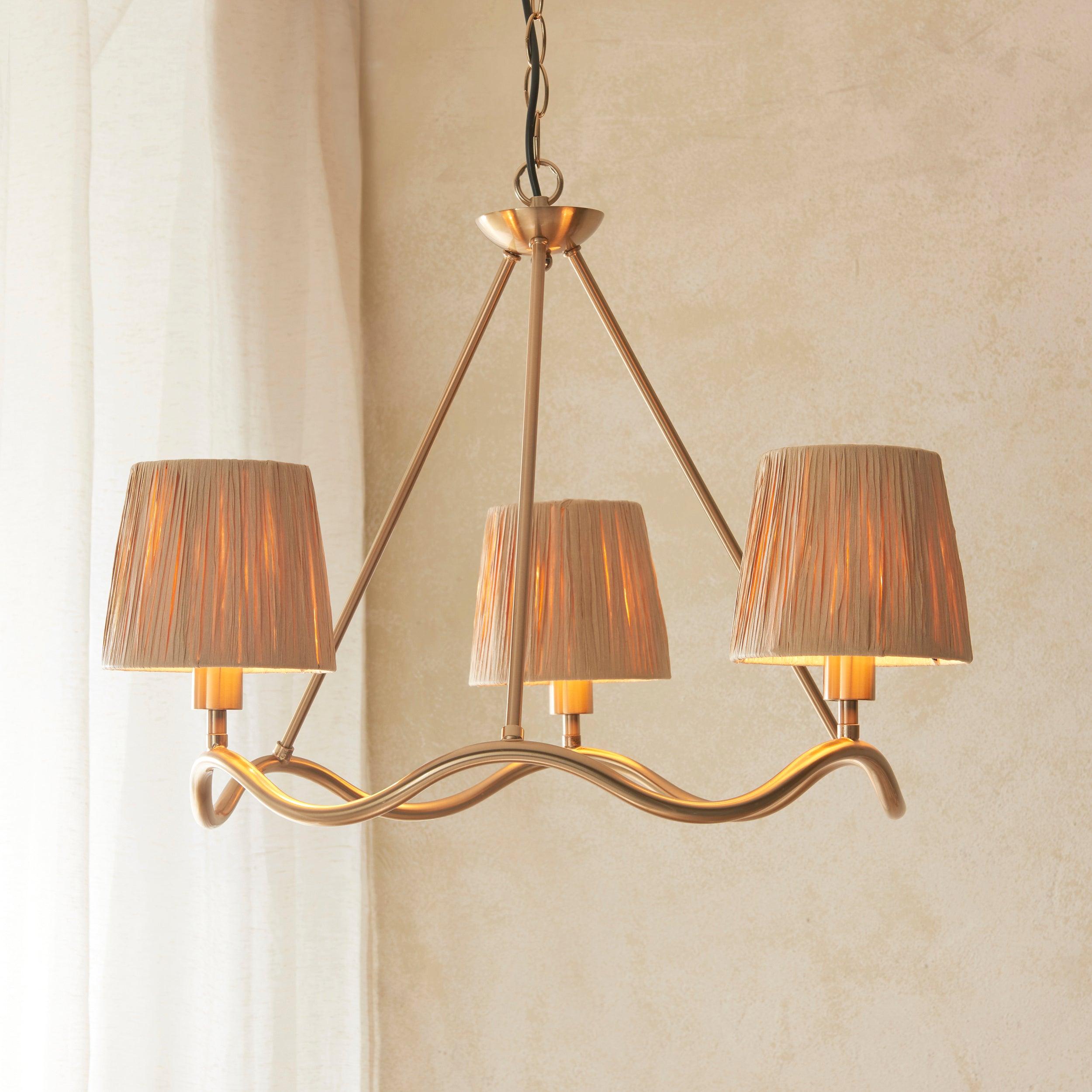 Wriggle Brass 3 Light Pendant