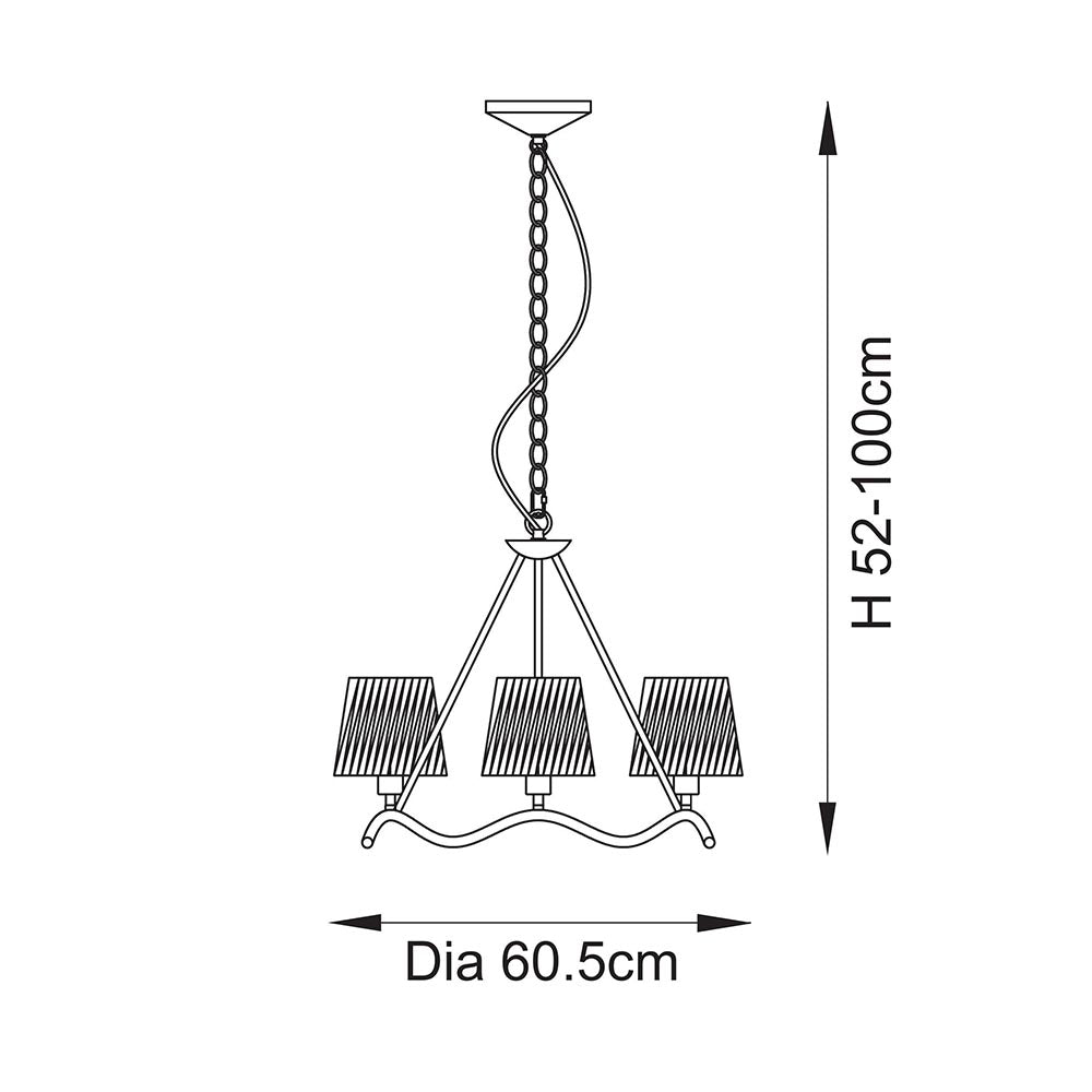 Wriggle Brass 3 Light Pendant
