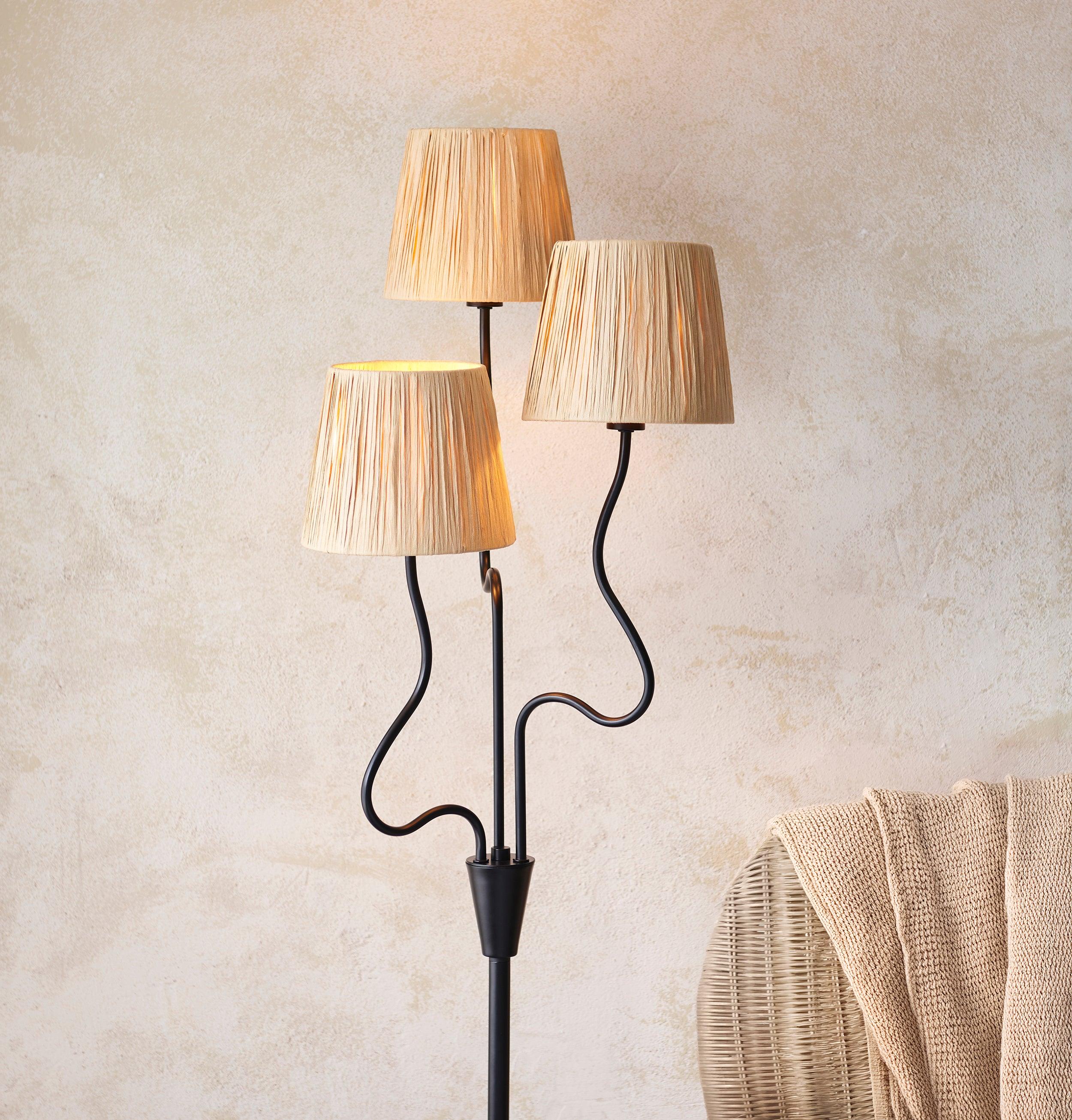 Wriggle 3 Light Black Floor Lamp