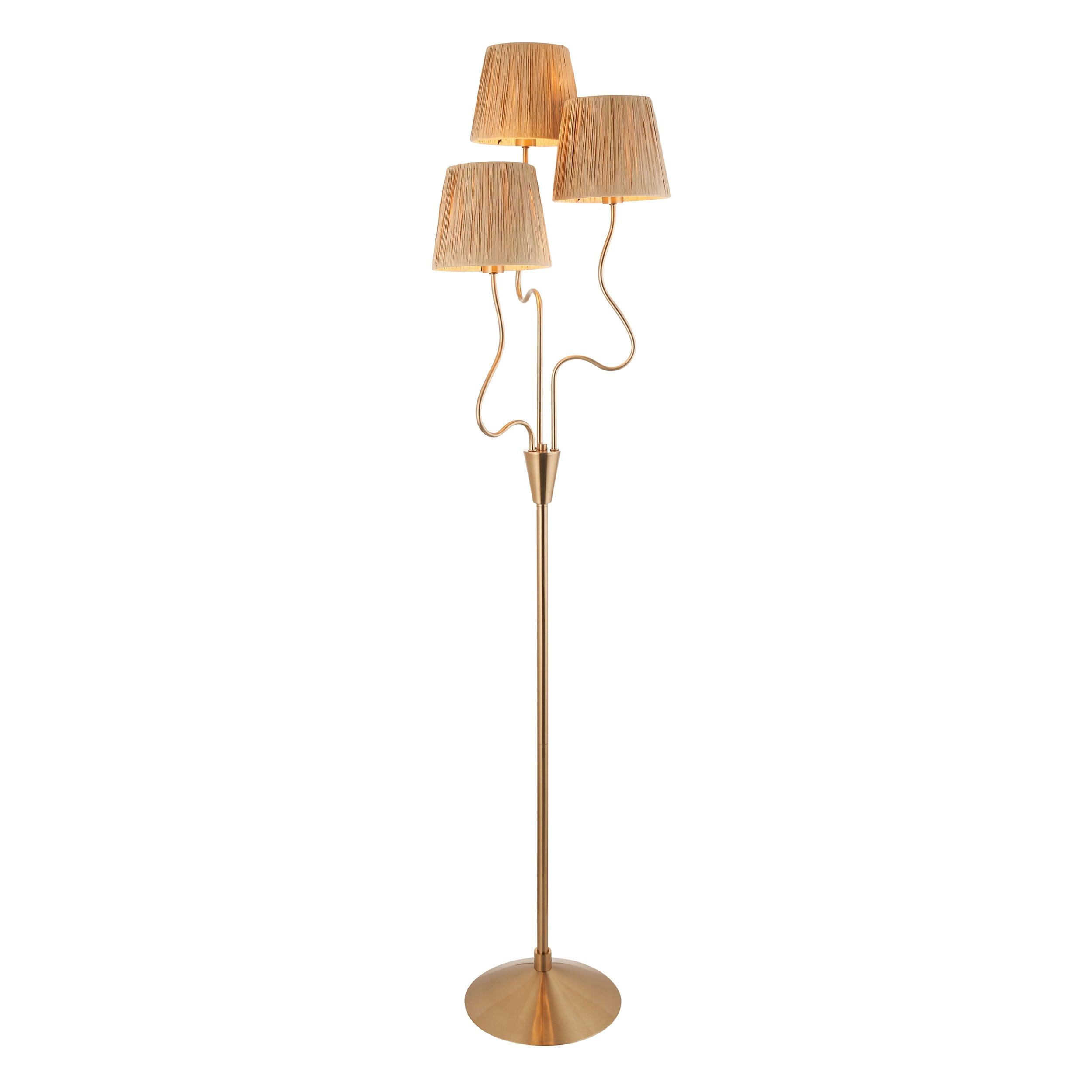 Wriggle 3 Light Brass Floor Lamp