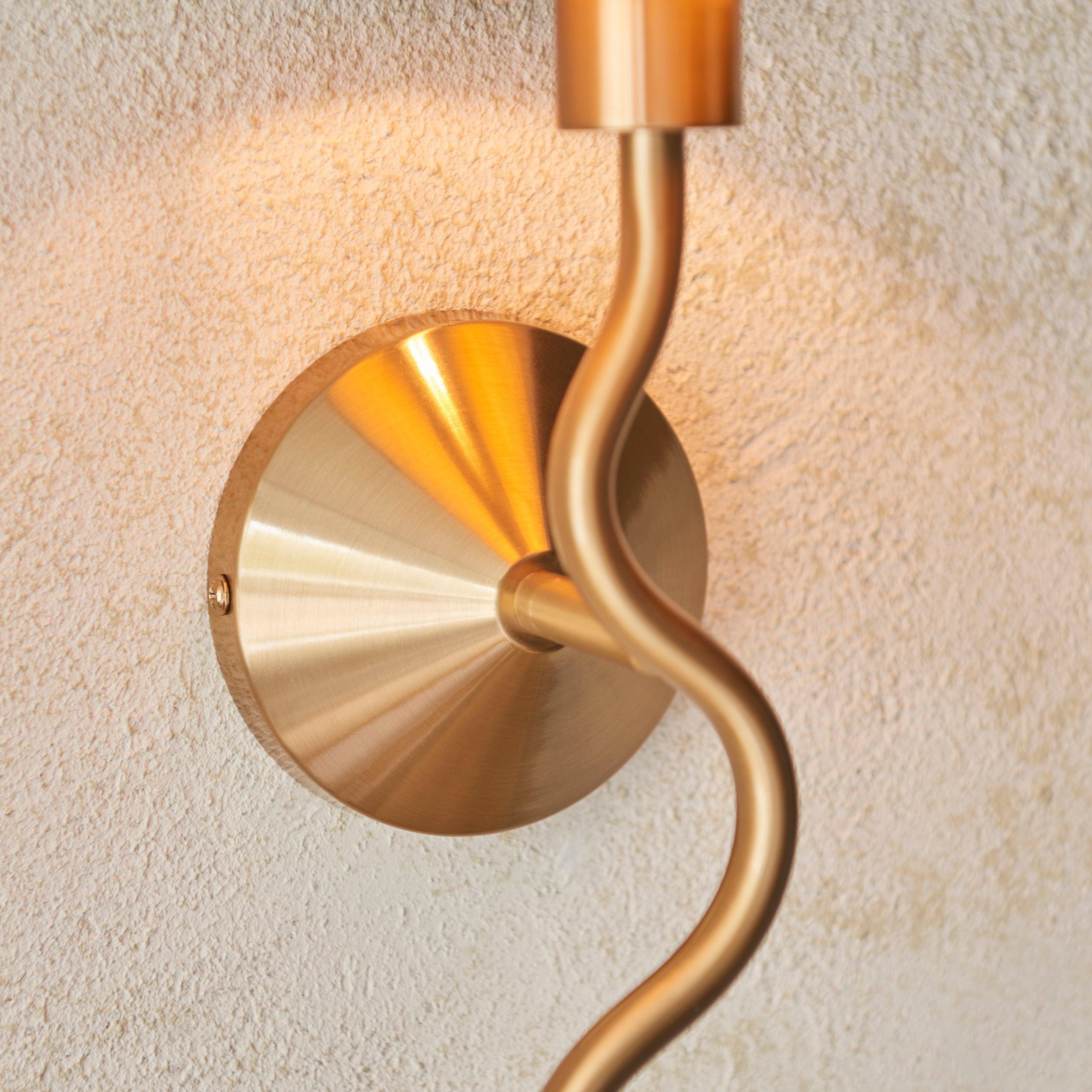 Wriggle Brass Modern Wall Light
